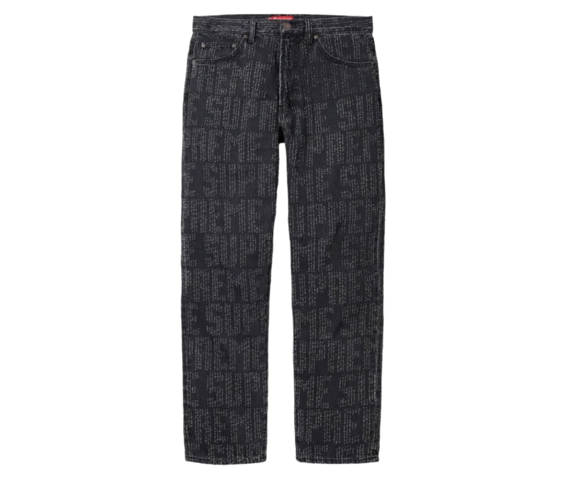 슈프림 니들 펀치 레귤러 진 워시드 블랙 - 23FW 30사이즈 새상품 상품이미지1