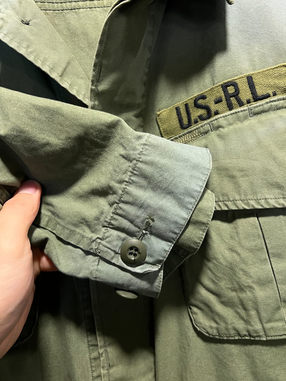 [L]폴로 랄프로렌 U.S ARMY 빈티지 페이딩 정글 퍼티그 자켓 상품이미지5