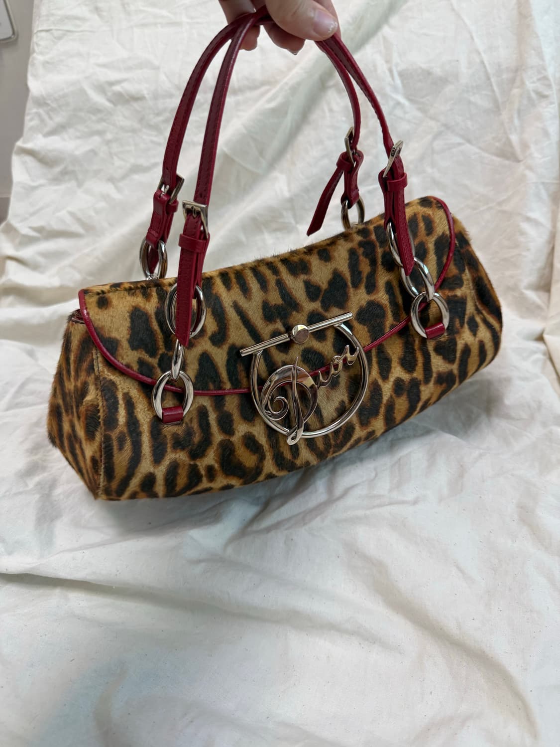 Rare] 디올 정품 호피 송치 가방 스칸디백. 갸루 상품이미지2