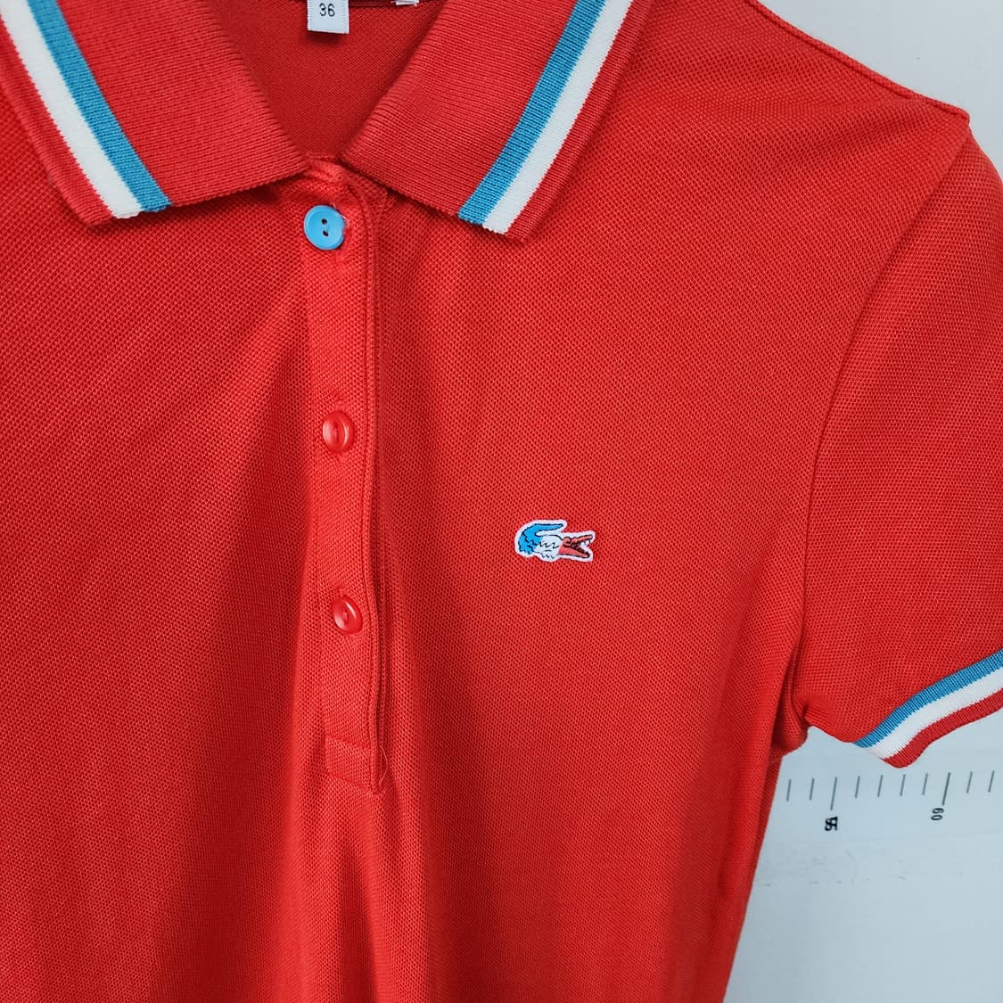라코스테 레드 피케 플리츠 반팔 원피스 상품이미지3