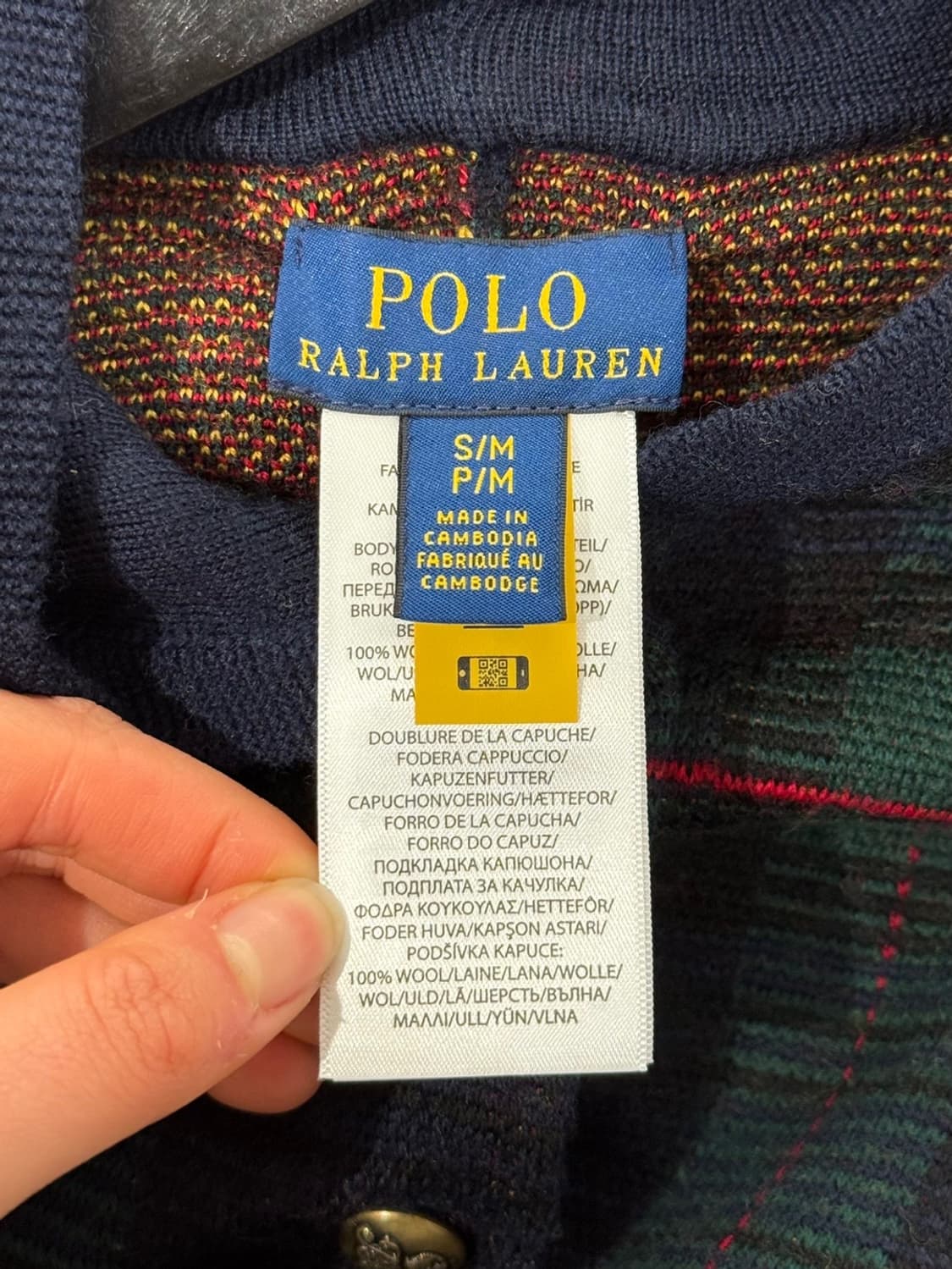 폴로 랄프로렌 키즈 울 혼방 체크 후드 판초 상품이미지7