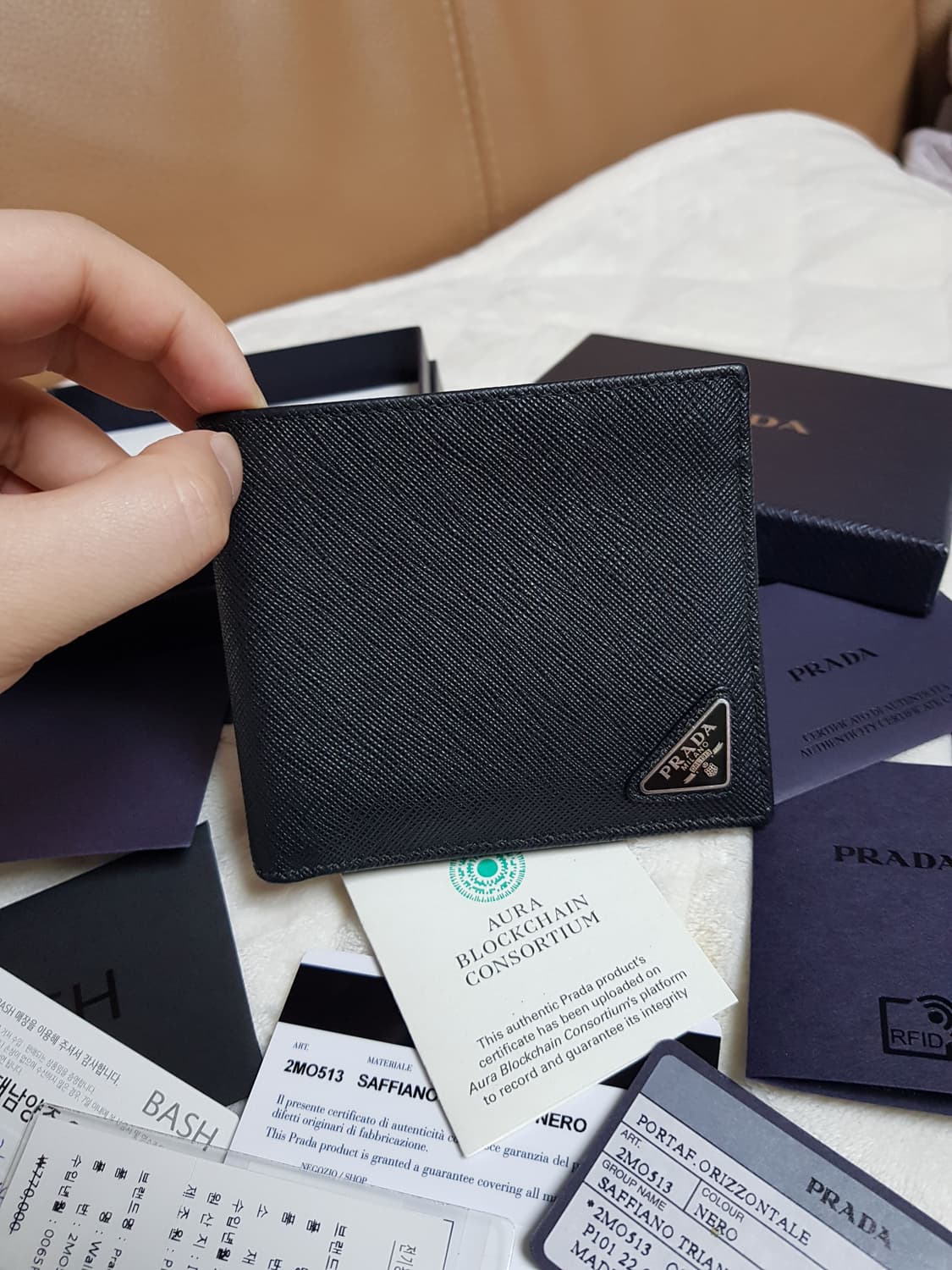 프라다 사피아노 삼각로고 반지갑 블랙 2mo513 상품이미지8