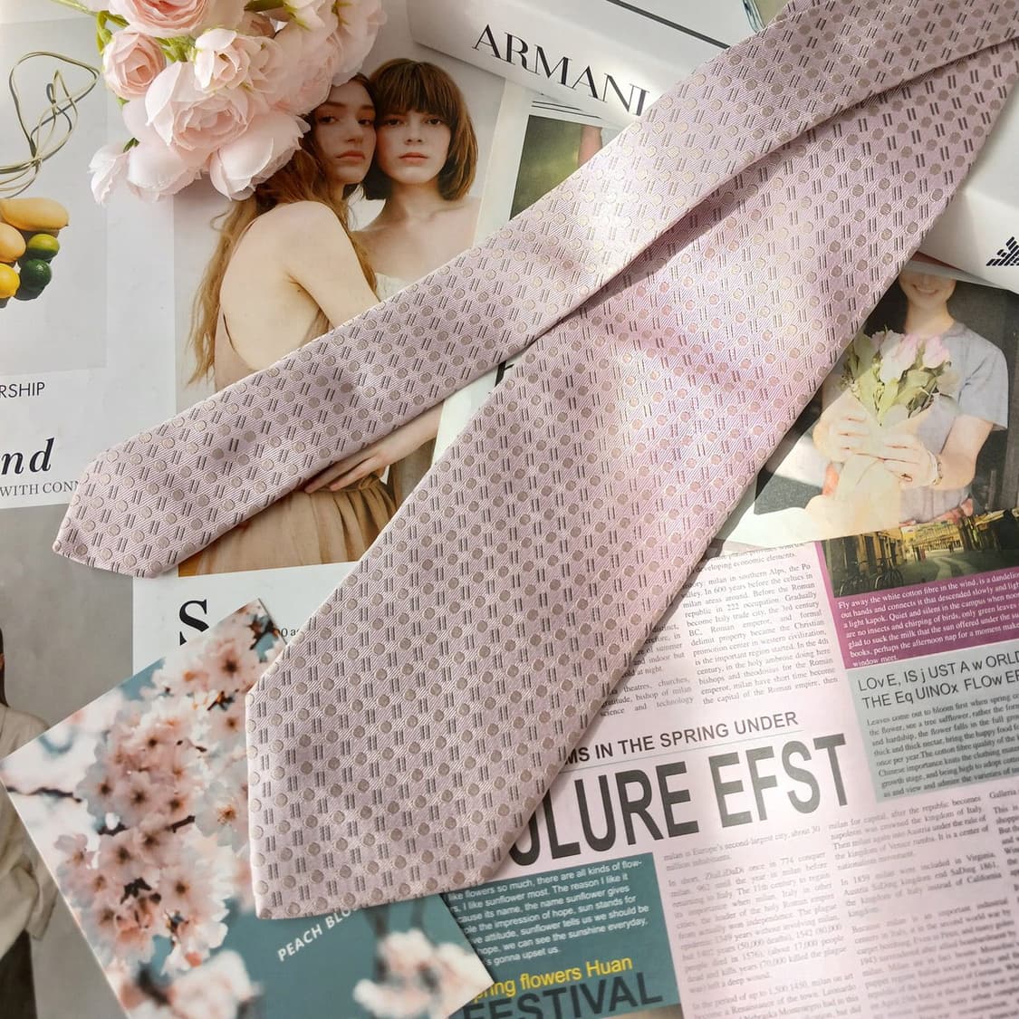 조르지오 아르마니 실크 자카드 넥타이 9.7cm A등급 A19582
 상품이미지4