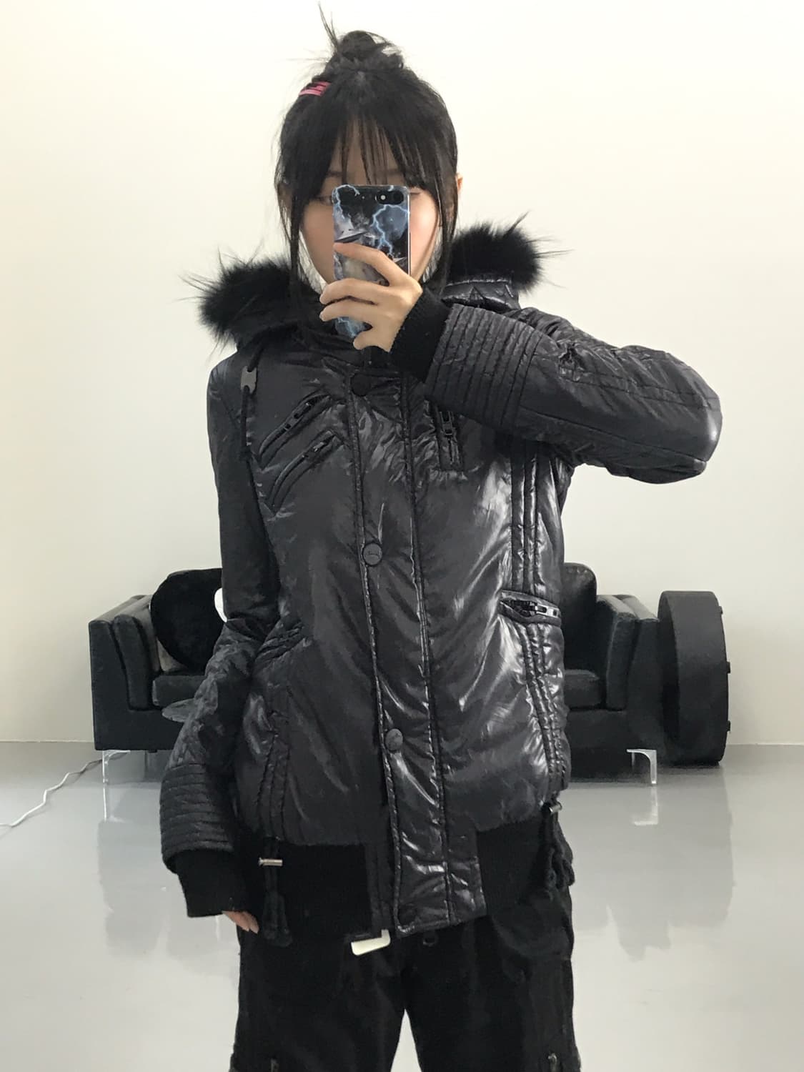 HEAVEN and Earth Black Puffer Jackets 상품이미지1