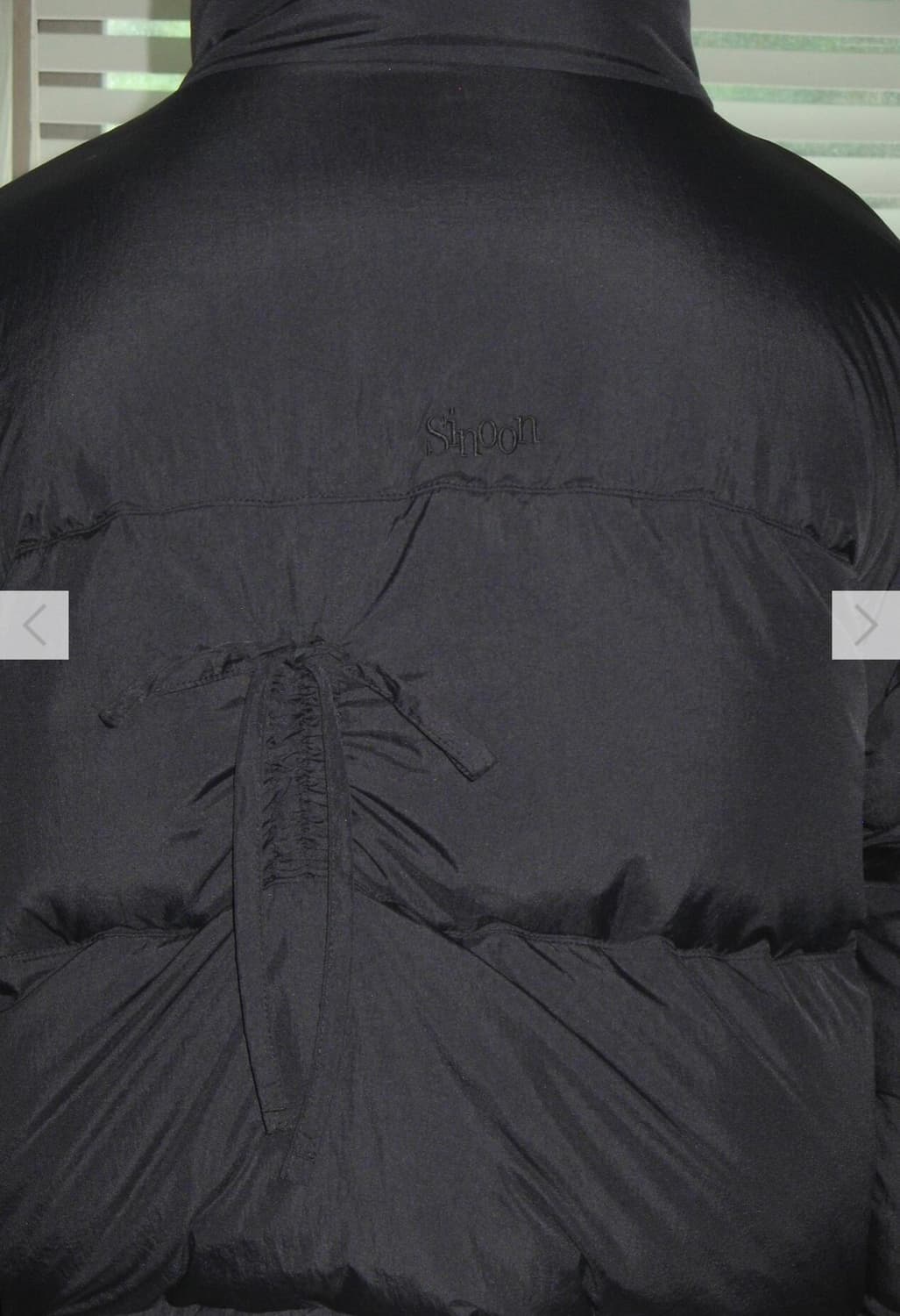 시눈 리본 디테일 푸퍼 자켓 패딩 블랙 상품이미지3