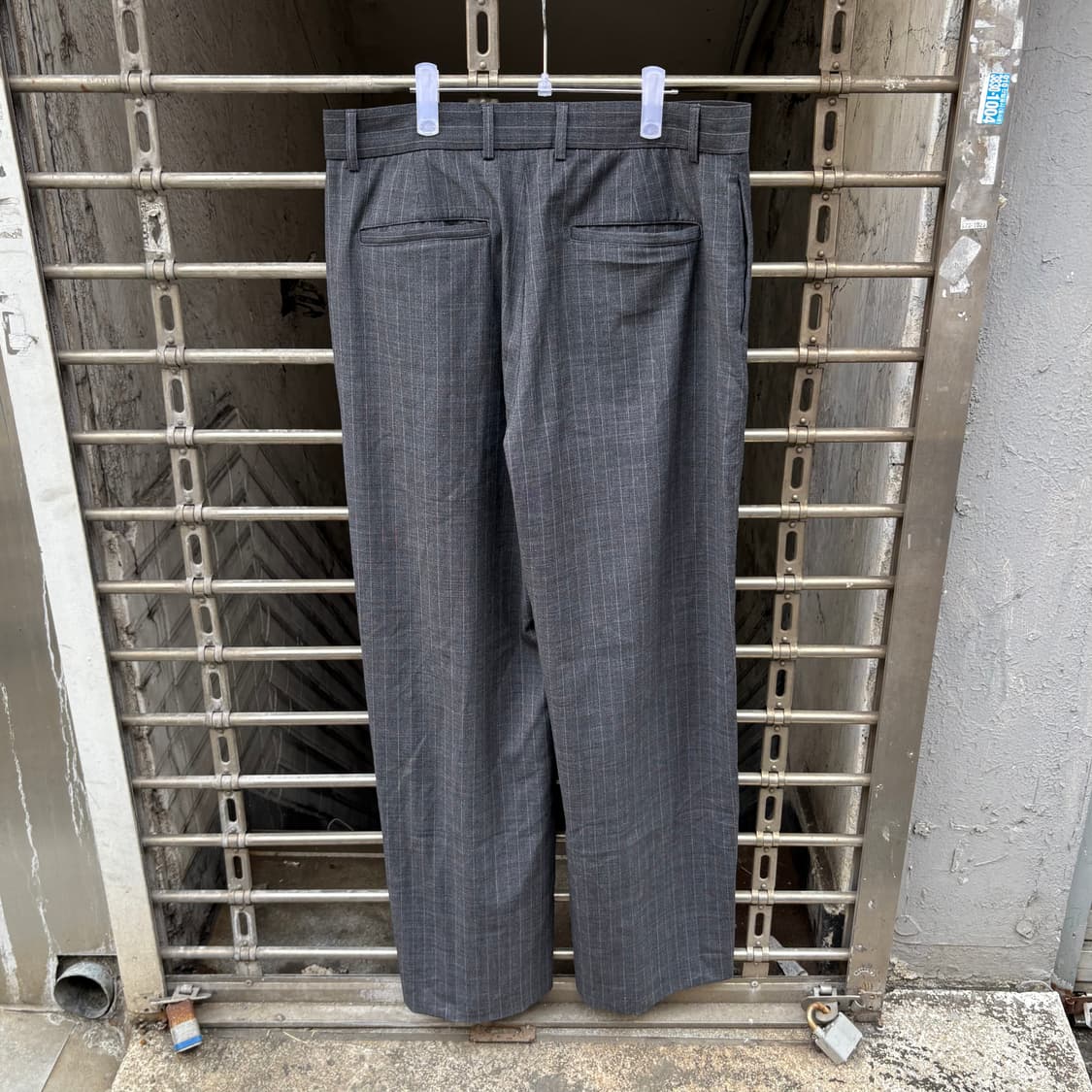 [L] coor 쿠어 스트라이프 울 와이드 슬랙스 상품이미지2