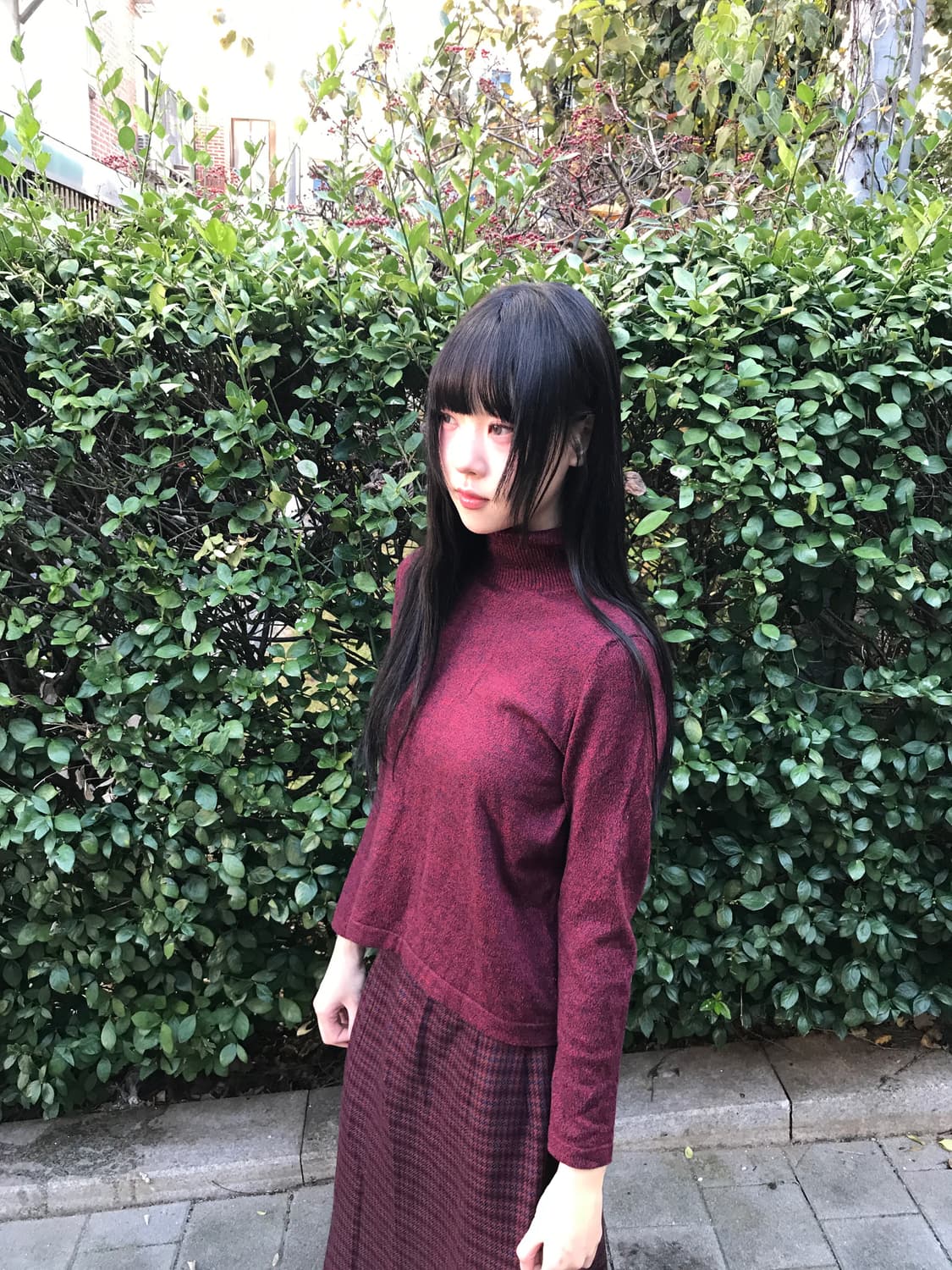 Wool Check Mermaid Skirt 상품이미지4