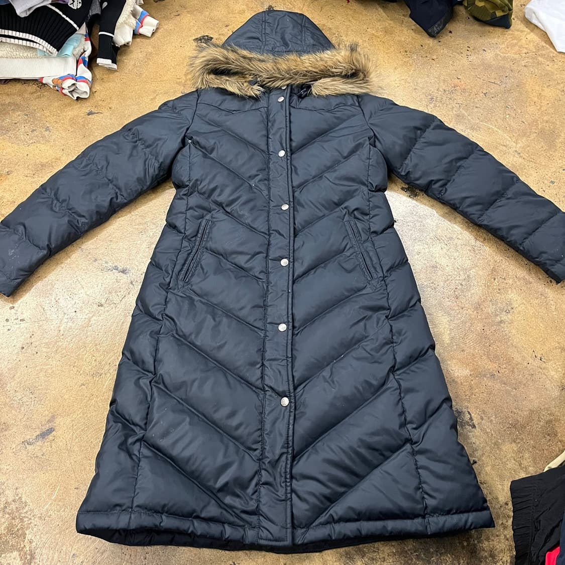 [정품/S] 폴로 진스 블랙 퍼 후드 롱패딩 점퍼 b18 상품이미지3