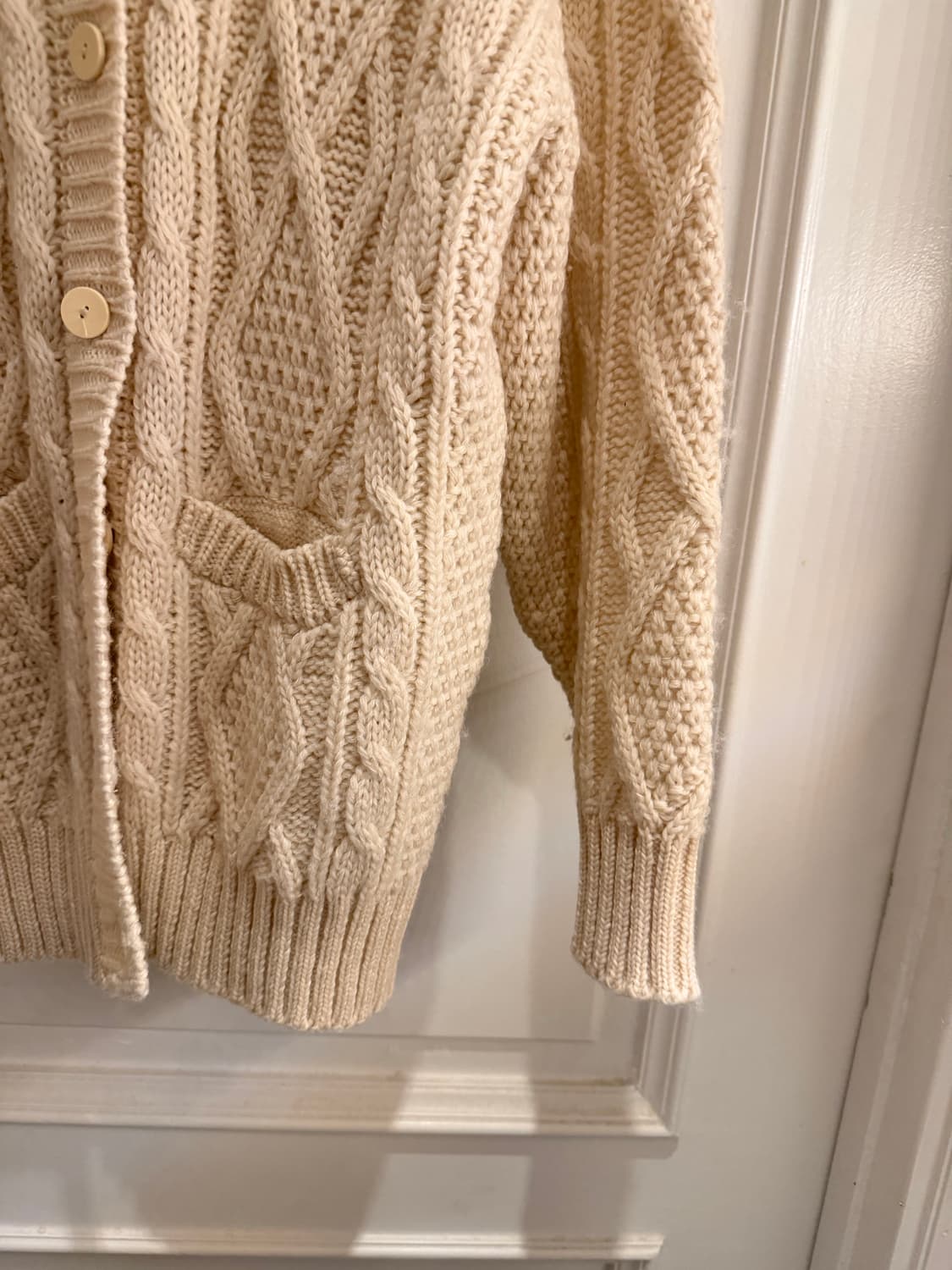빈티지 울100 케이블 니트 가디건 상품이미지3
