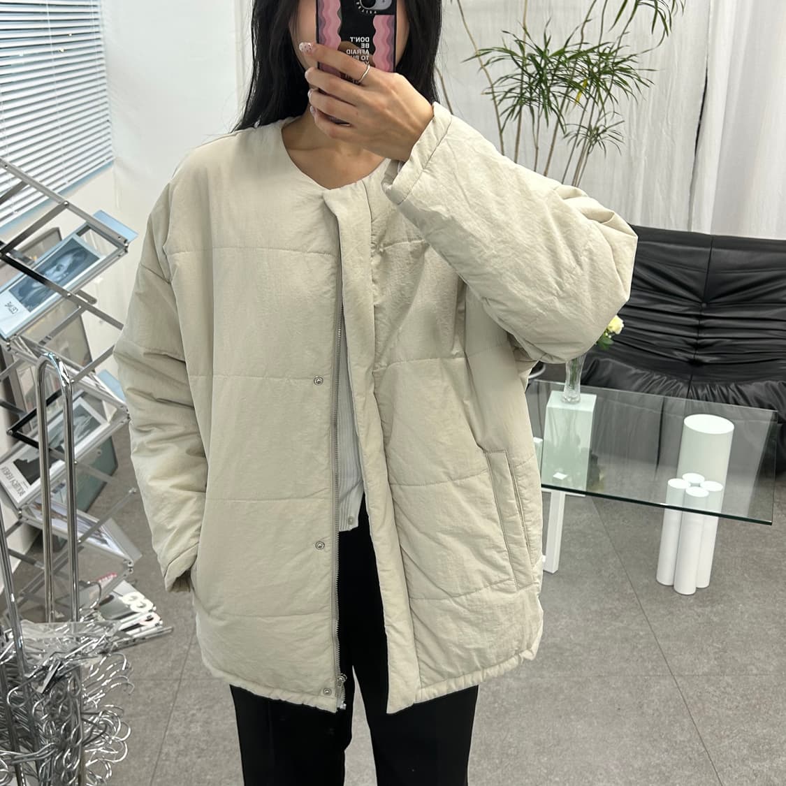 SEASON REASON 퀄팅 라운드 패딩 상품이미지1