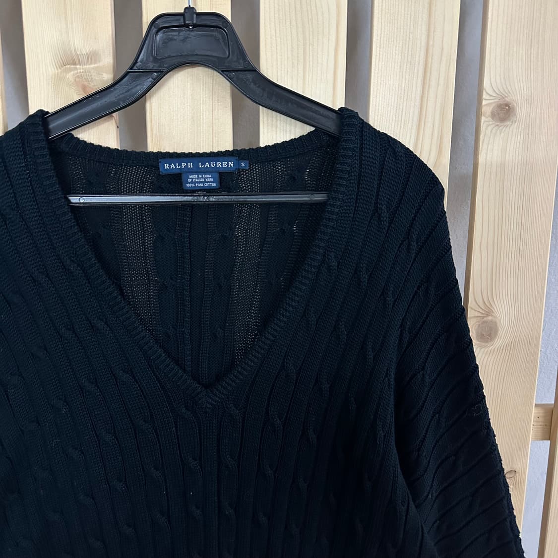 (S) 폴로랄프로렌 네이비 브이넥 케이블 니트 상품이미지4