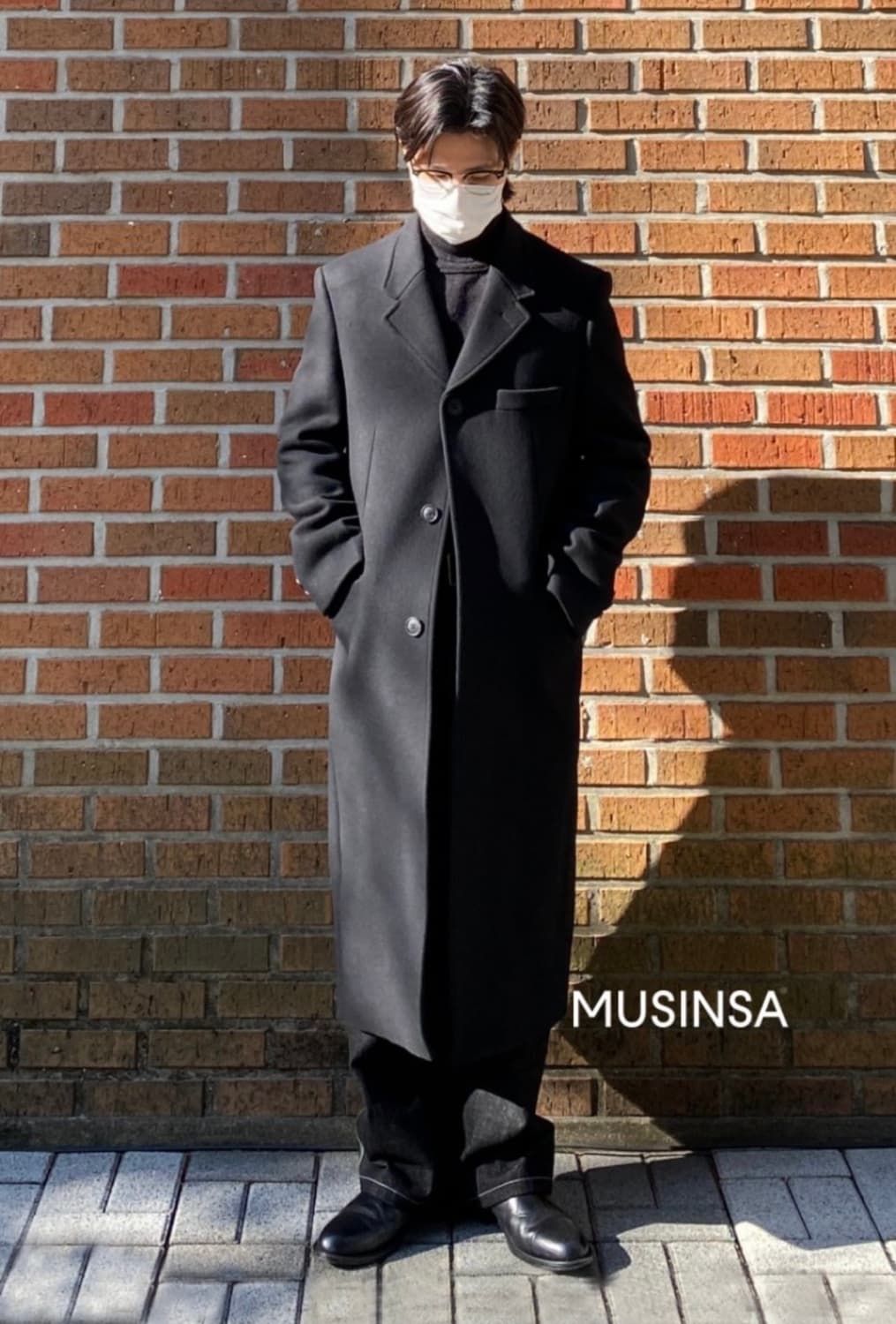 넌블랭크 3버튼 체스터필드 코트 블랙 XL 상품이미지5