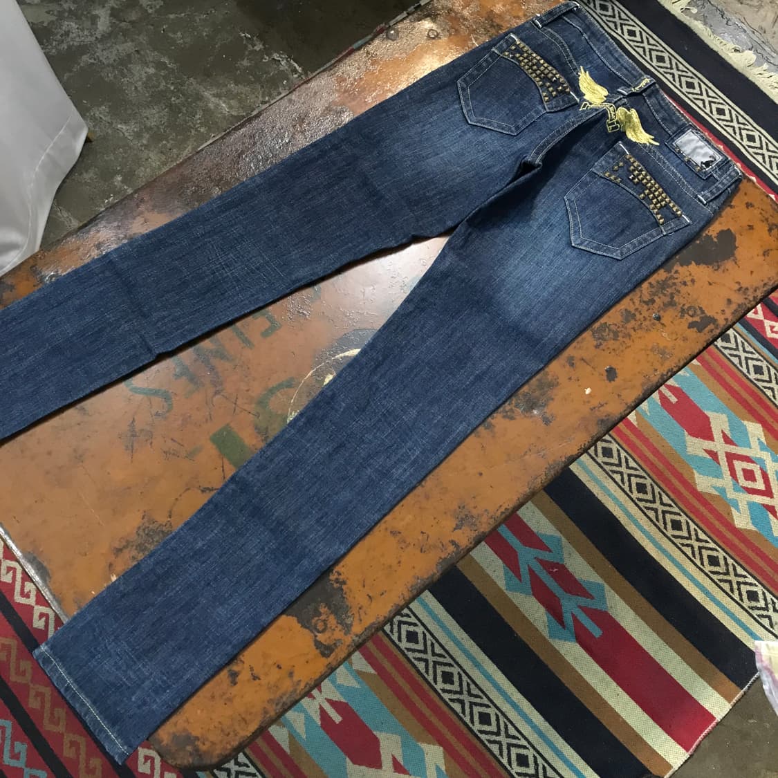 로빈스진 다크 블루 로우라이즈 스키니 데님 팬츠 골반 30 상품이미지2