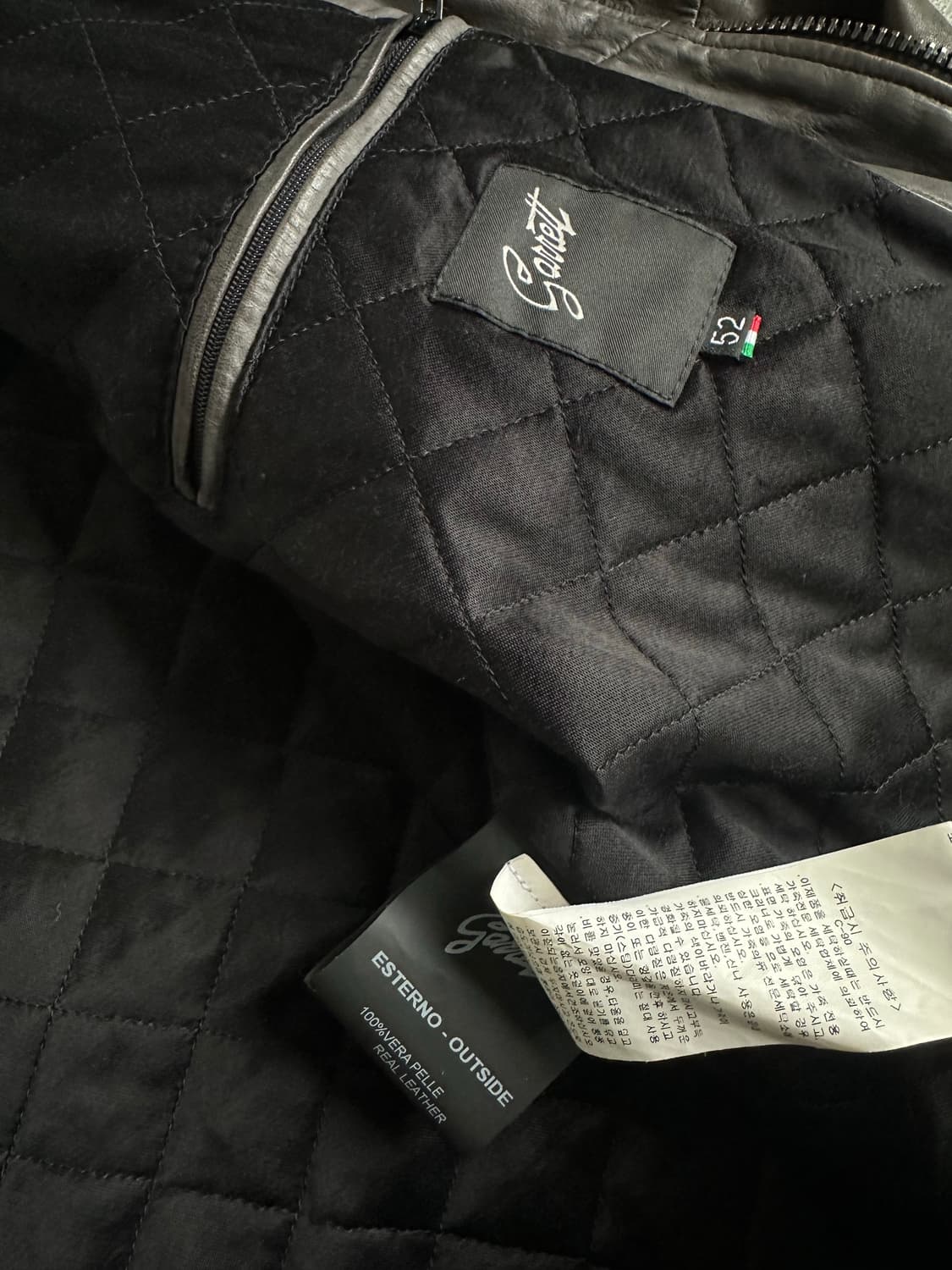 가렛 애쉬그레이 램스킨 하이넥 집업 레더 자켓 상품이미지6