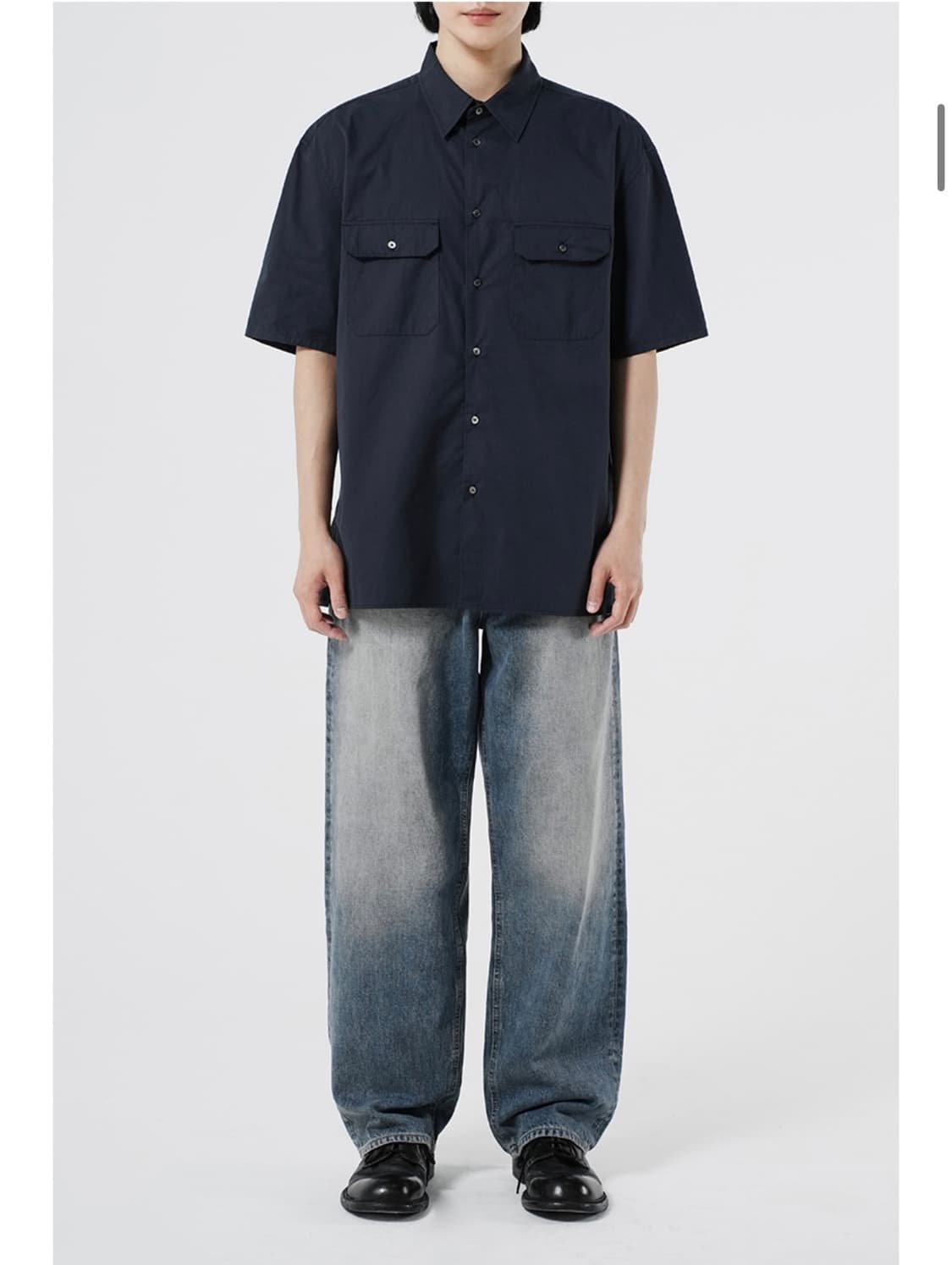 (XL) 유니온블루 투포켓 선데이 반팔셔츠 네이비 상품이미지2