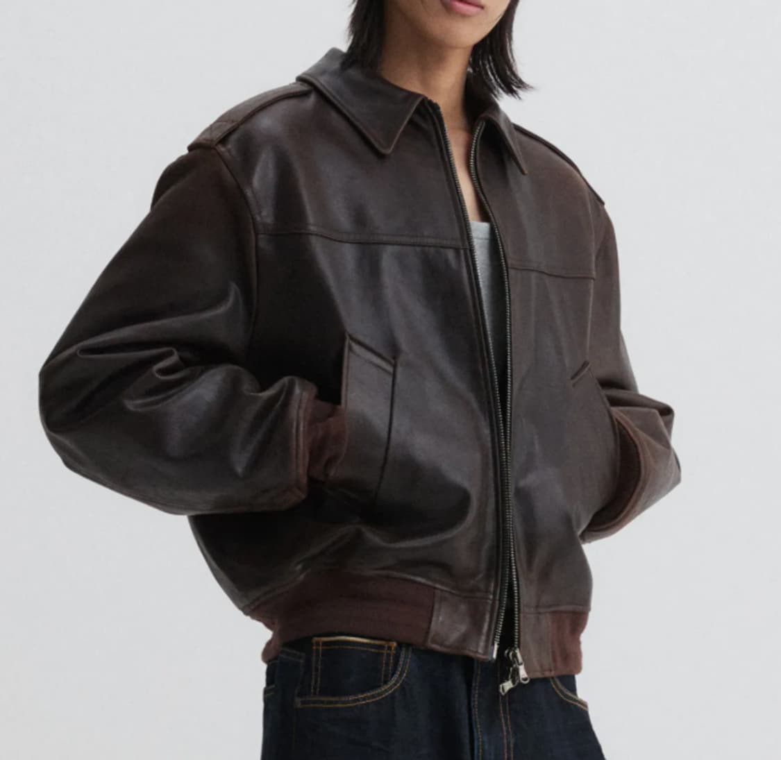 (새상품) DNSR 프리미엄 람포 레더 가죽자켓 브라운
XL 상품이미지2