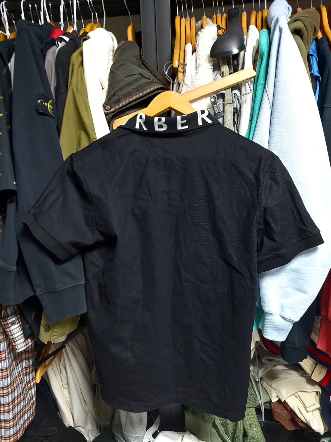 버버리 블랙 버버리로고 카라 반팔 백화점판 상품이미지6