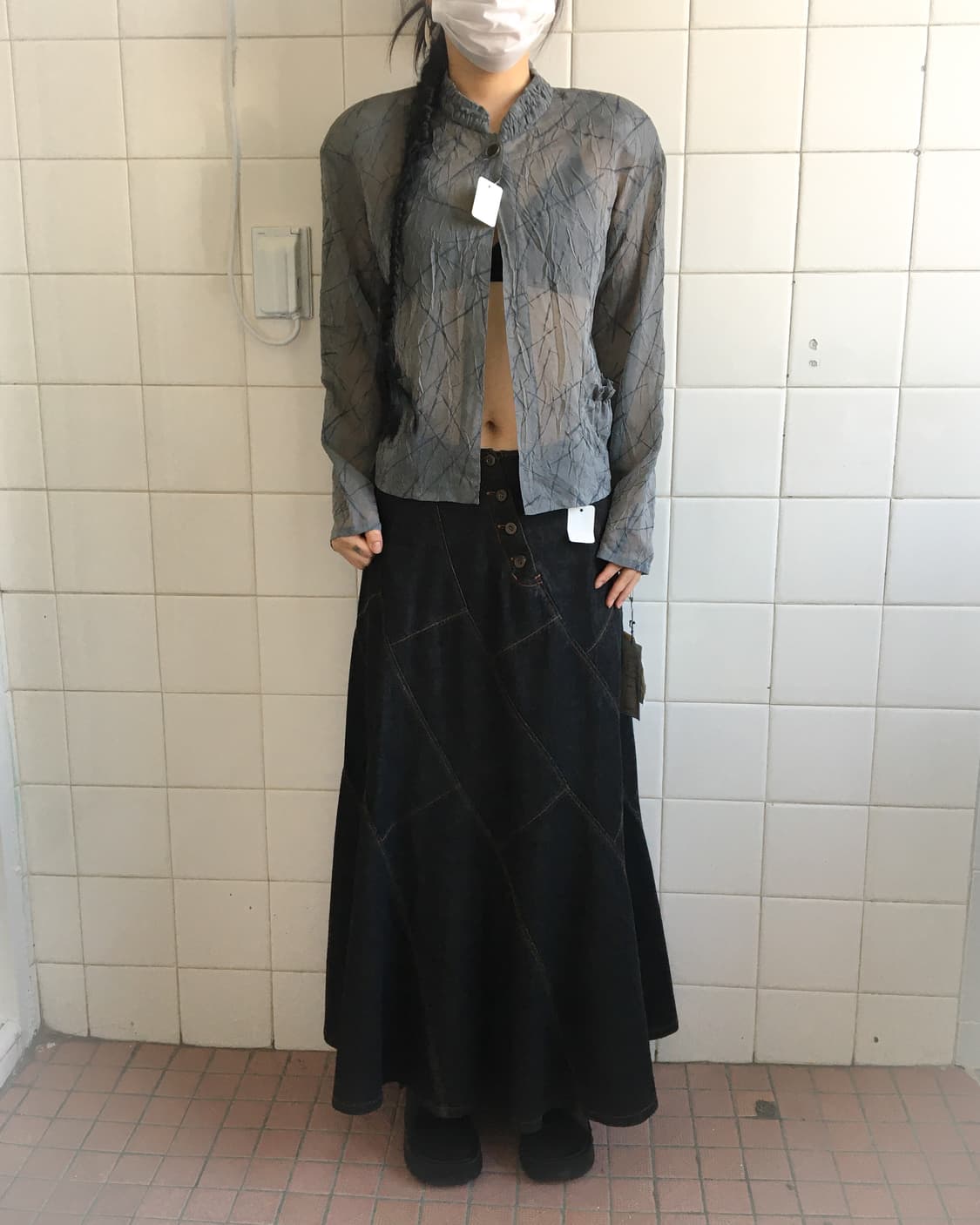 Pattern point one button jacket 상품이미지1