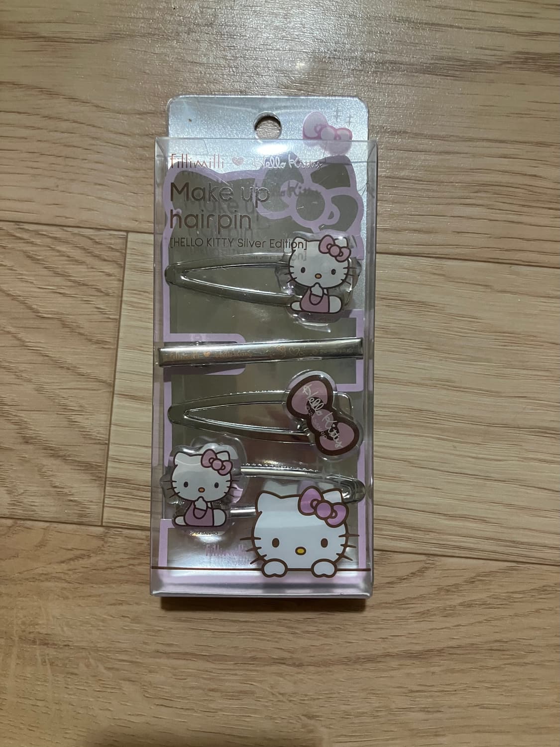 필리밀리 헬로키티 머리핀 헤어핀 세트 실버 에디션 상품이미지1