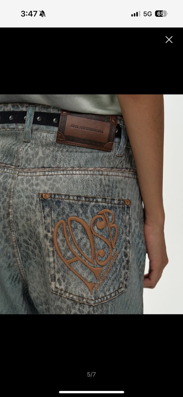 앤더슨벨 레오파드 부츠컷 데님팬츠 상품이미지5