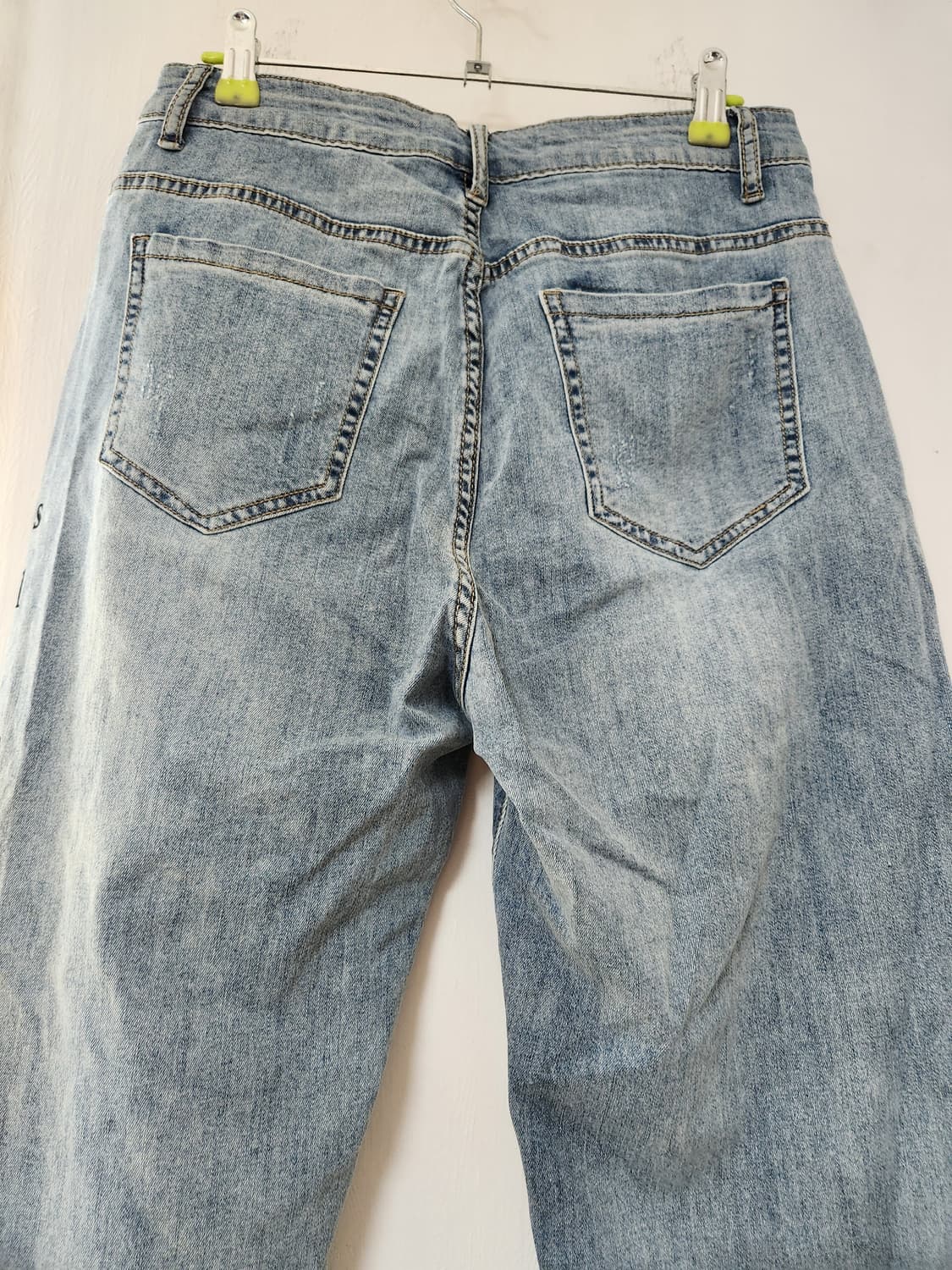 여름용 데미지 워싱 레터링 청바지 M(28~30) 상품이미지5