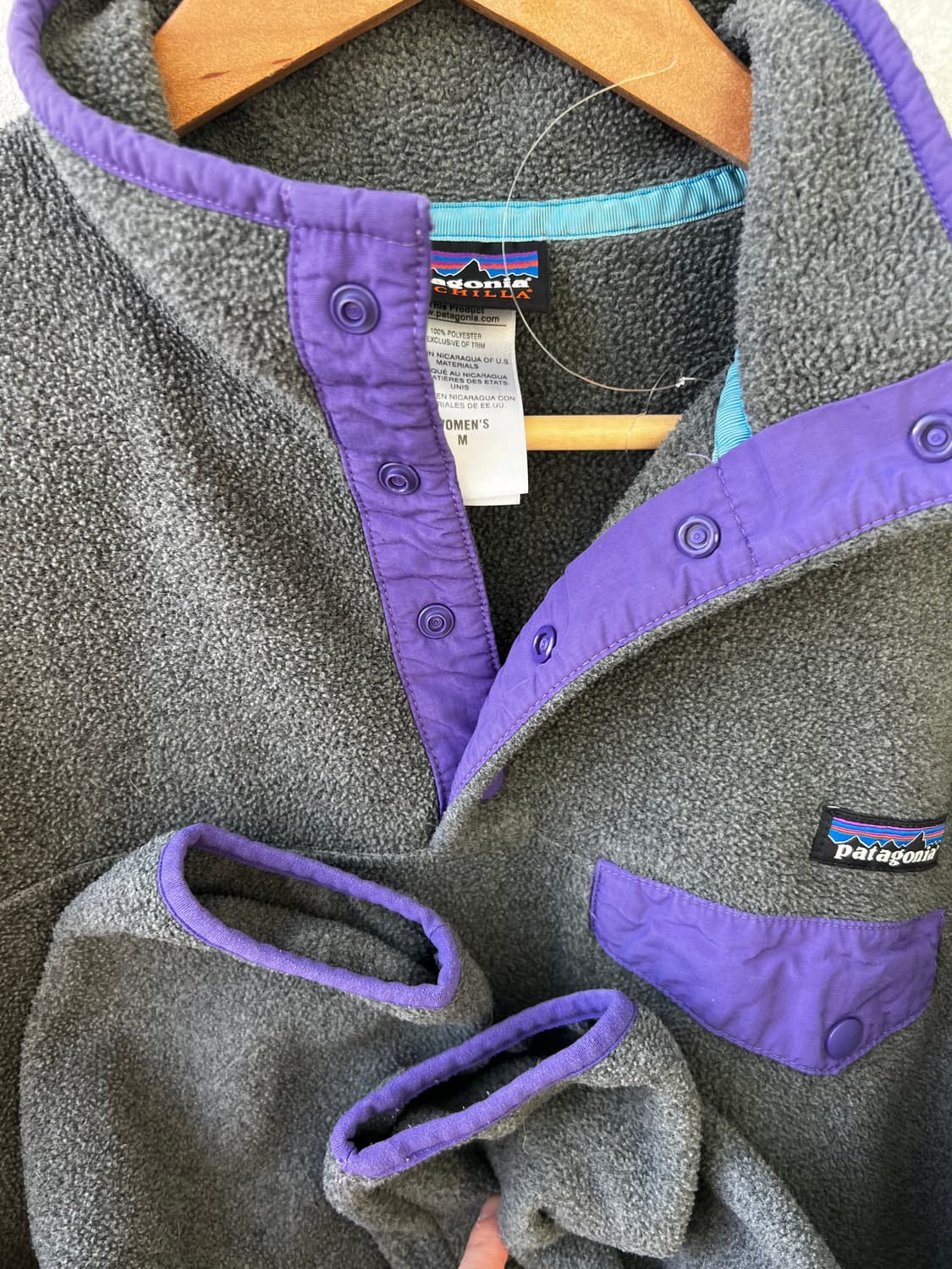 빈티지 파타고니아 신칠라 스냅티 플리스 니켈 퍼플 상품이미지5