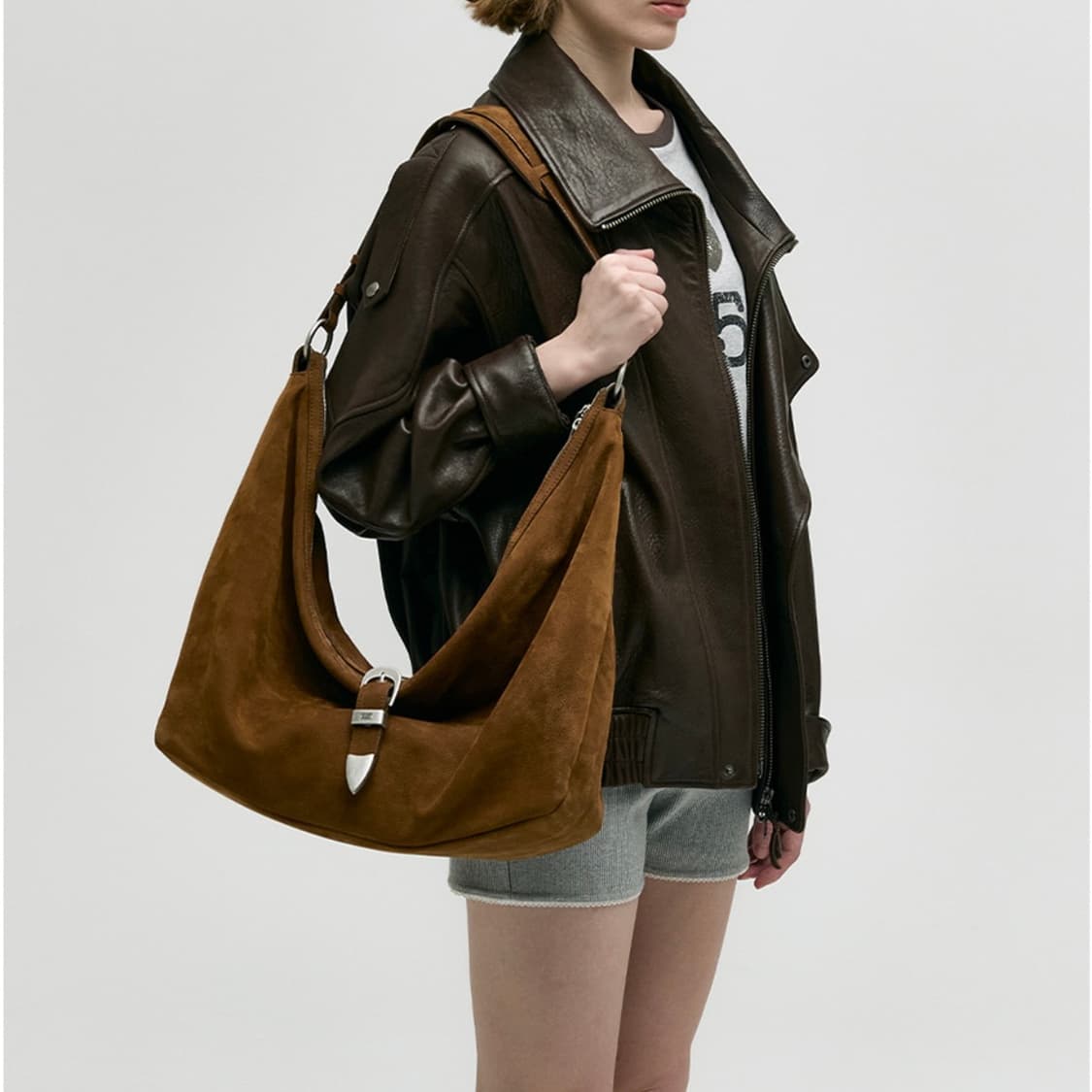 마지셔우드 BELTED HOBO_chestnut nubuck 상품이미지5