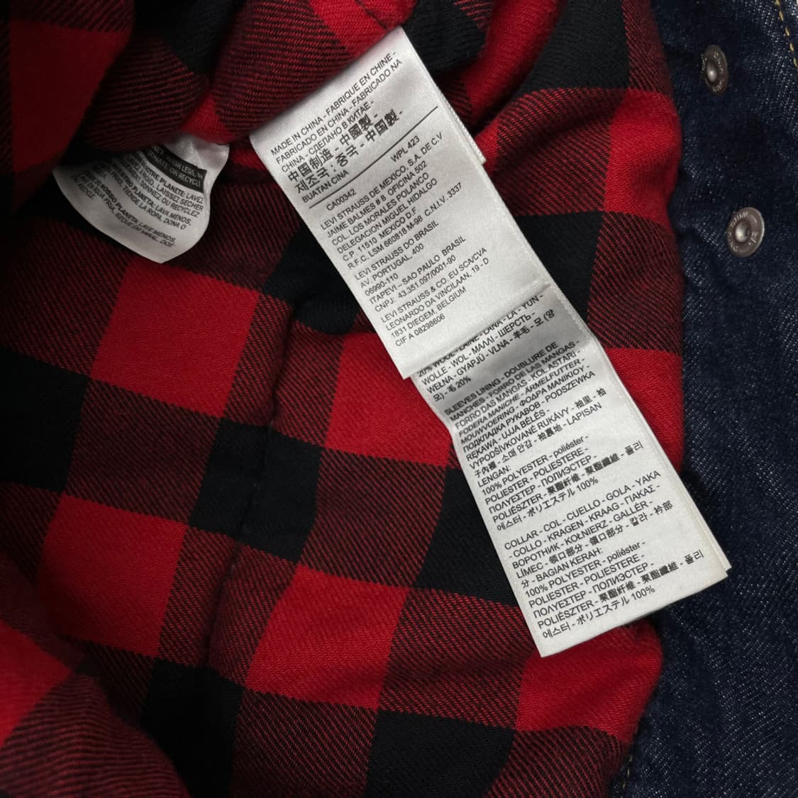 리바이스 양털 카라 데님 자켓 S 상품이미지6