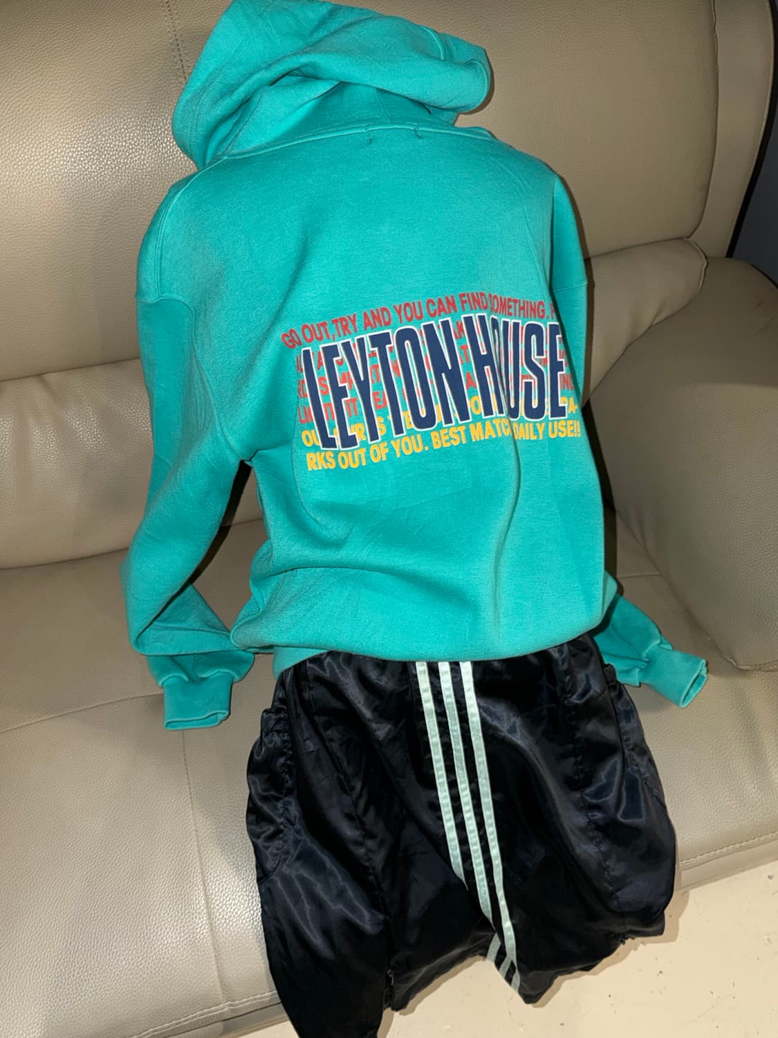 lettering detail mint hood zip-up 상품이미지5