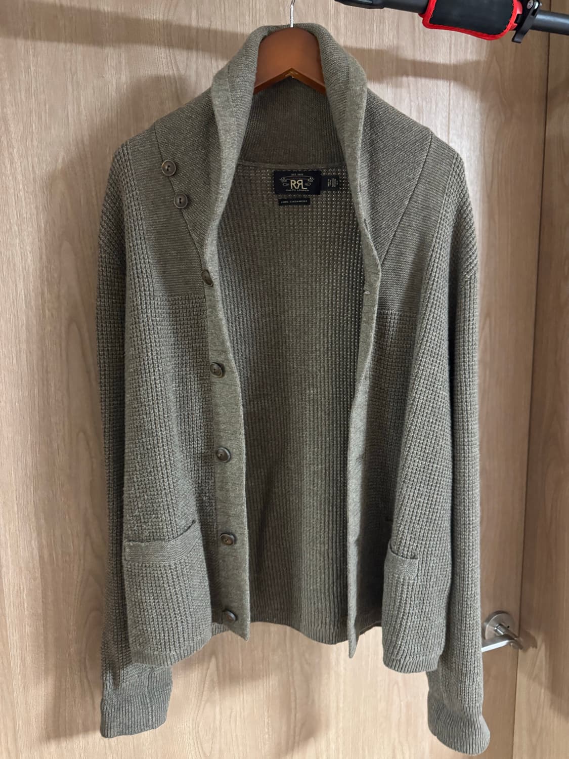 더블알엘 캐시미어 숄 칼라 가디건 브라운 L사이즈 상품이미지2