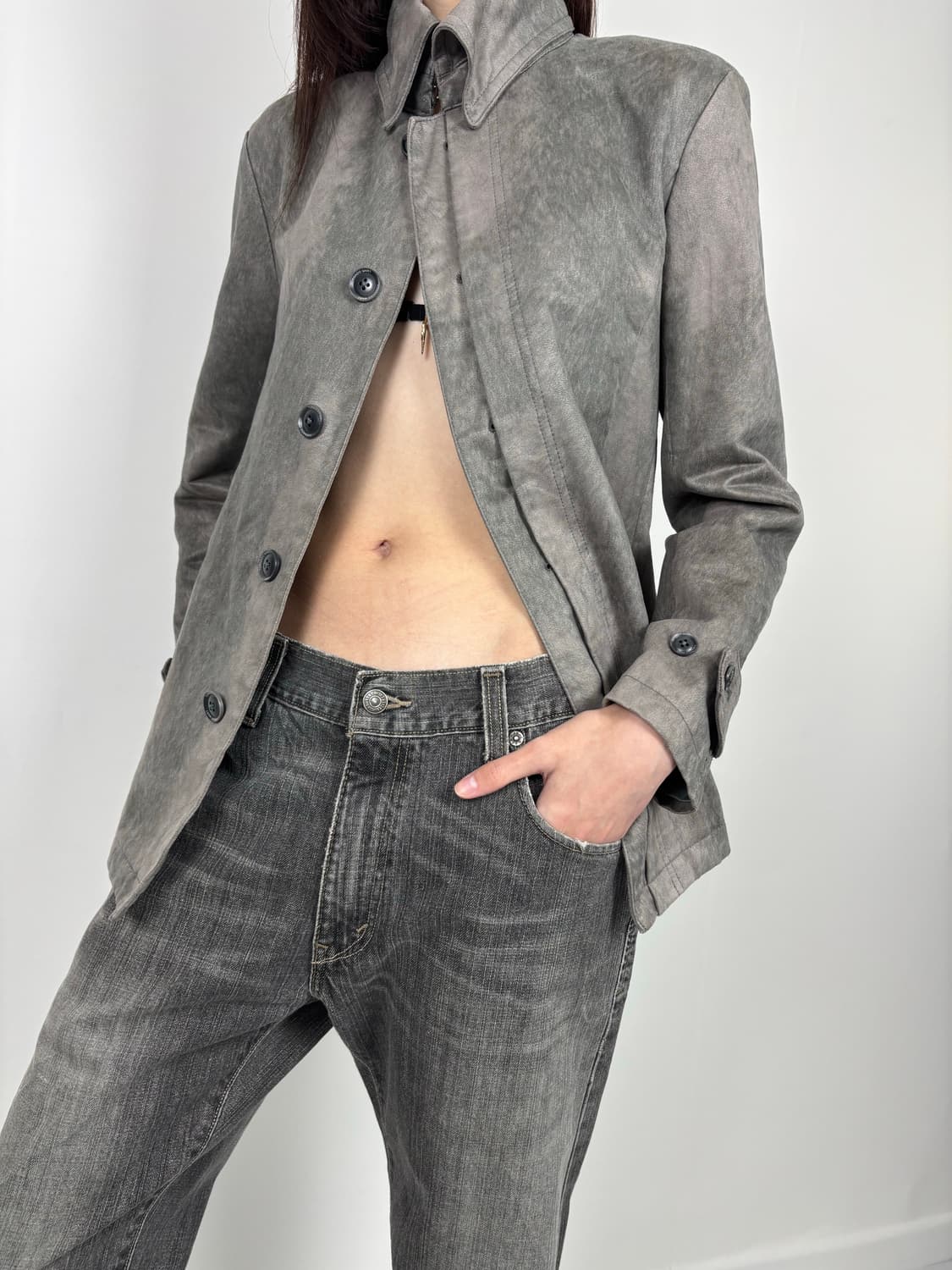 GRAY WASHED SUEDE JACKET 상품이미지7