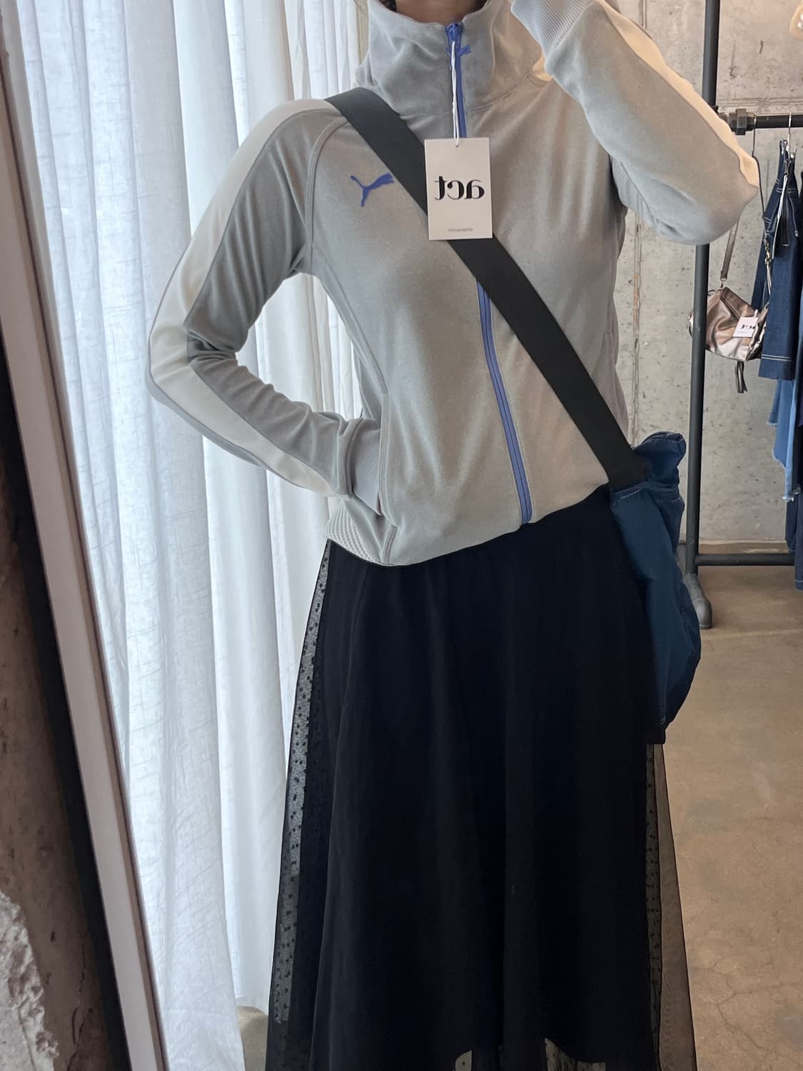 퓨마 블루 로고 트랙탑 그레이 상품이미지2