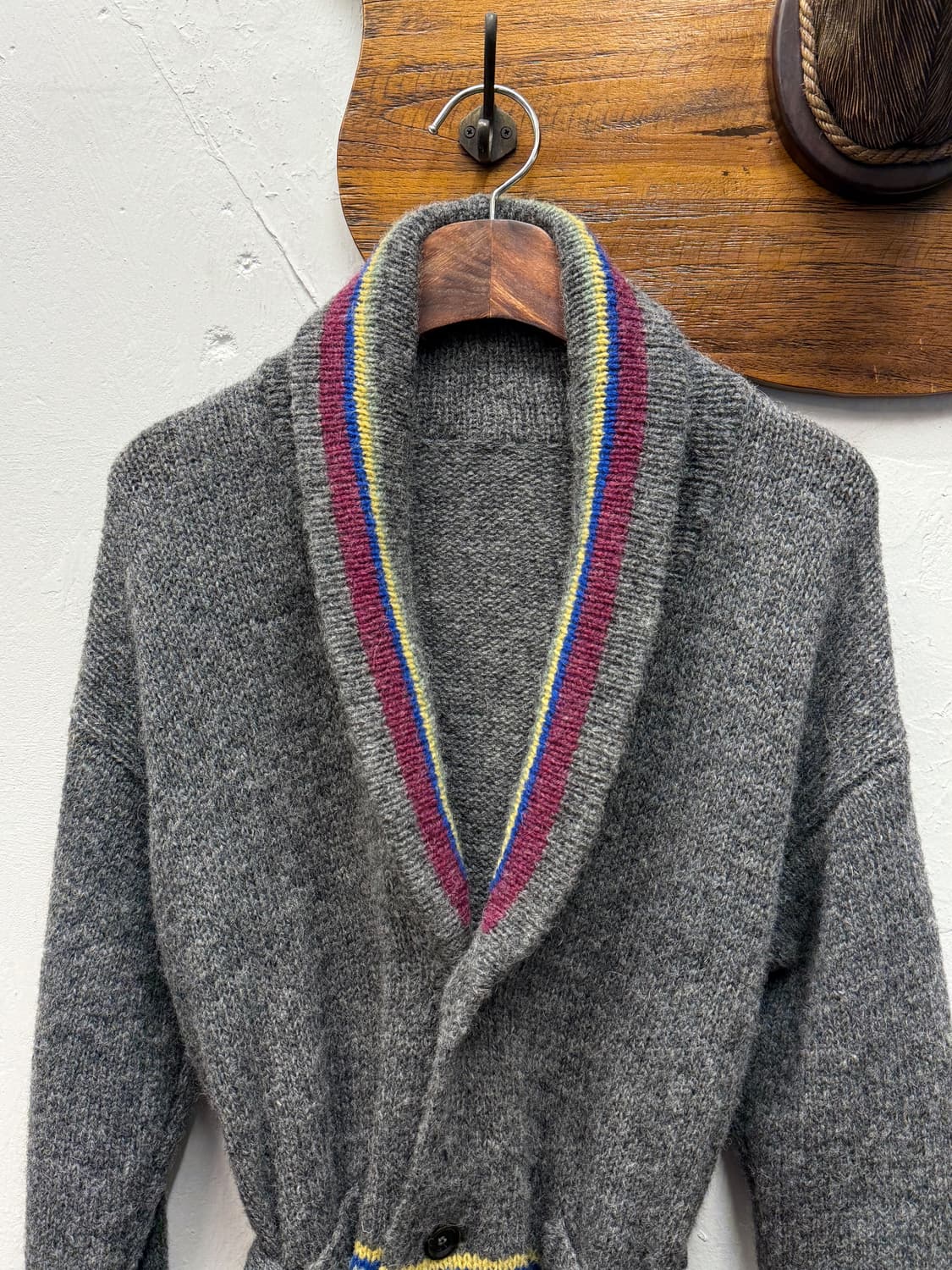45rpm Wool Knit Belted Shawl Collar Card 상품이미지3