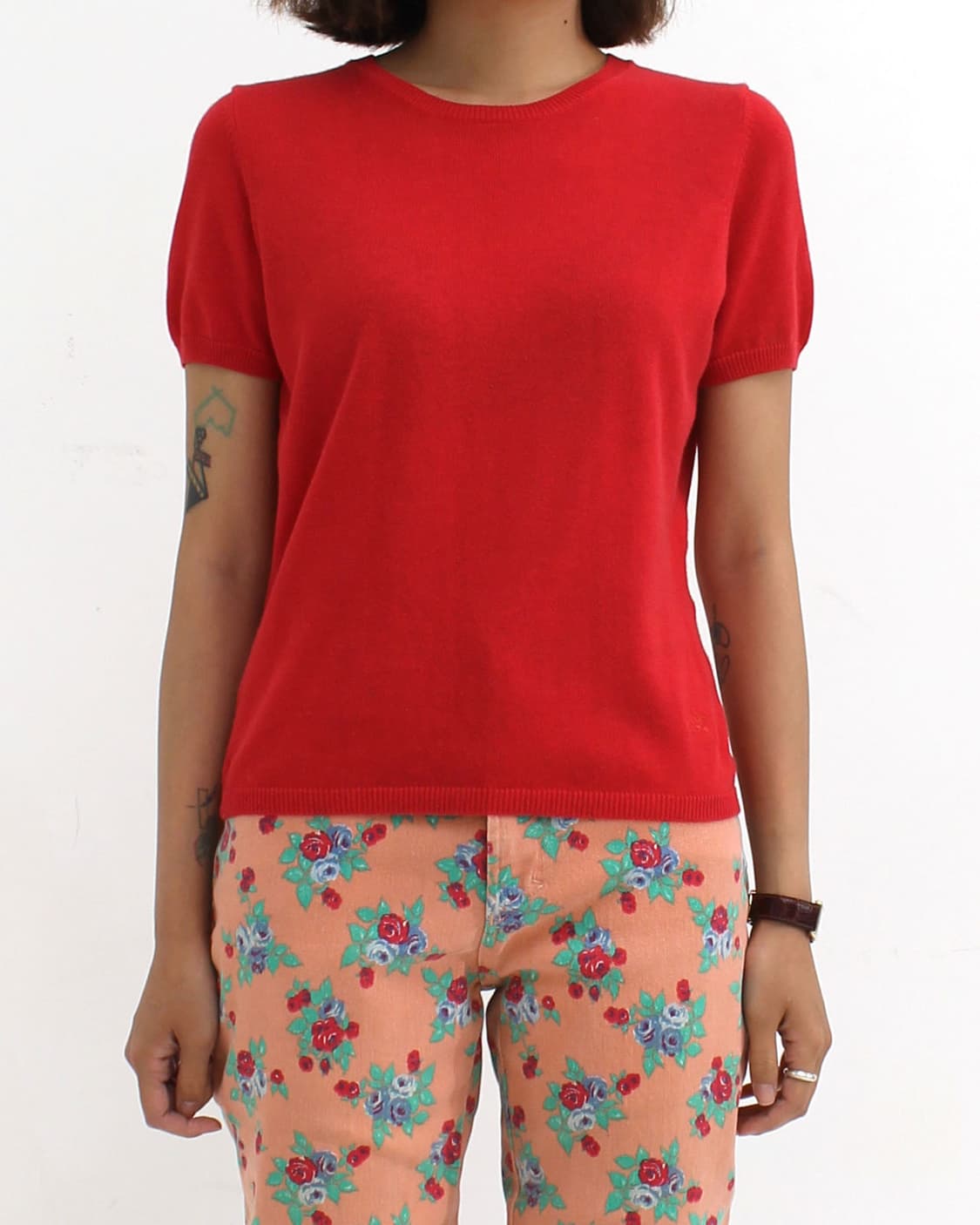 버버리 Burberry 빈티지 블루라벨 레드 반팔 여름 니트 상품이미지3