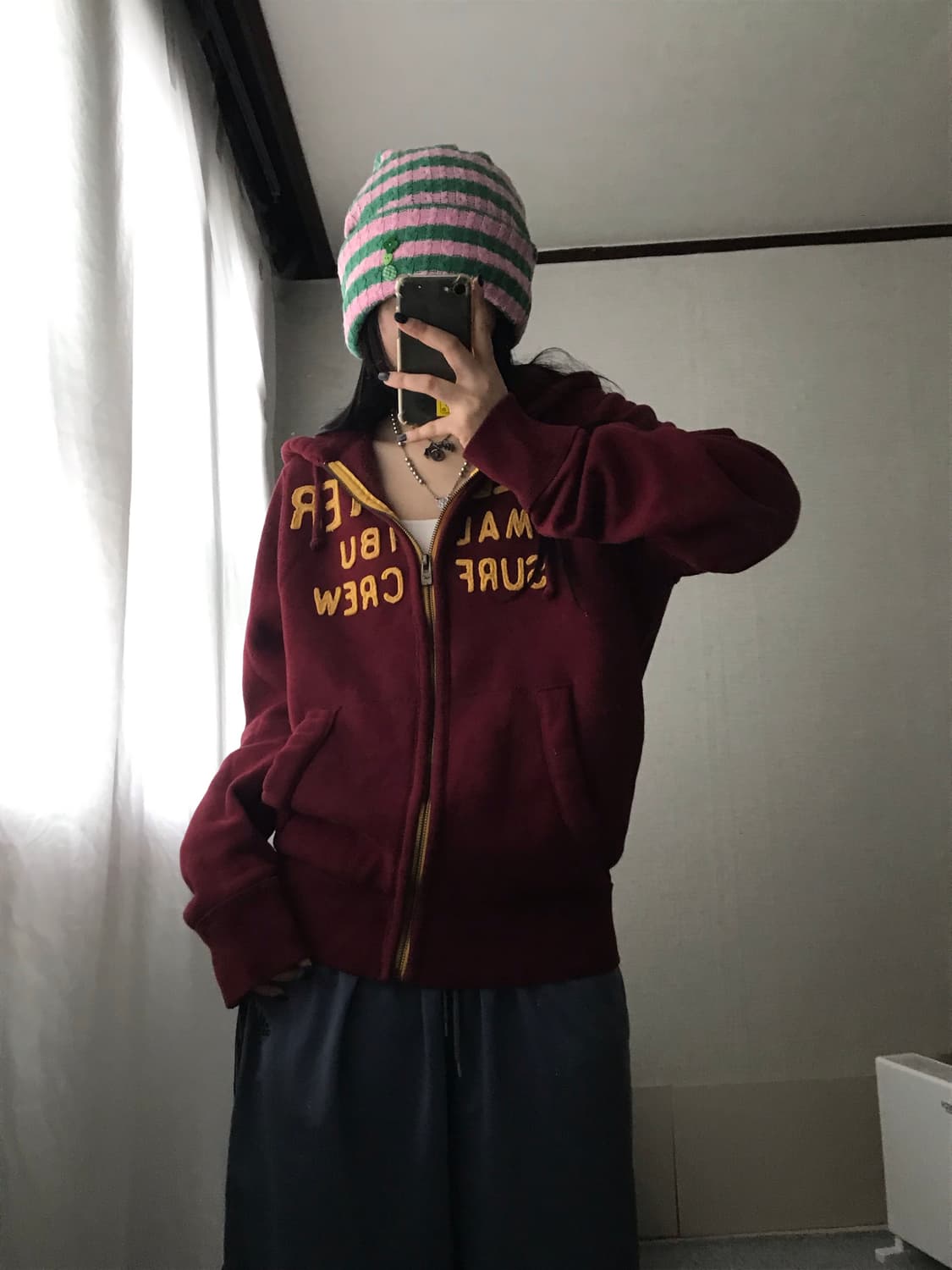 홀리스터 버건디 후드집업 상품이미지7