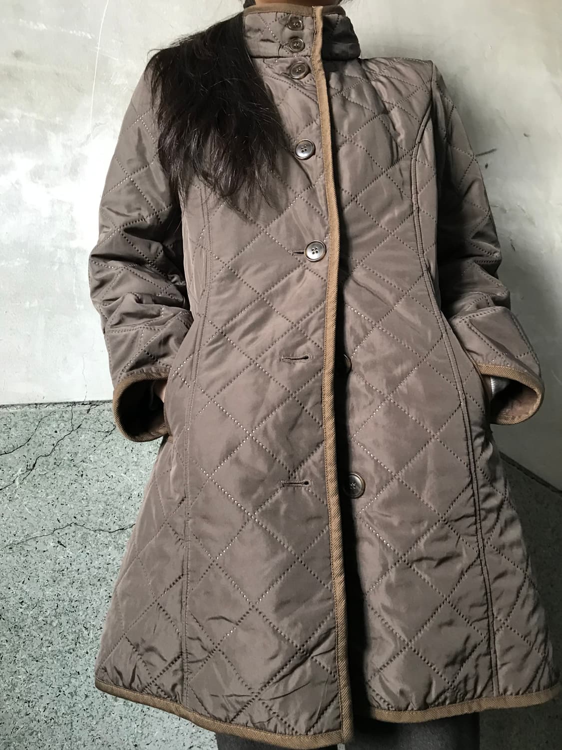 다이아몬드 스티치 패딩 코트 상품이미지7