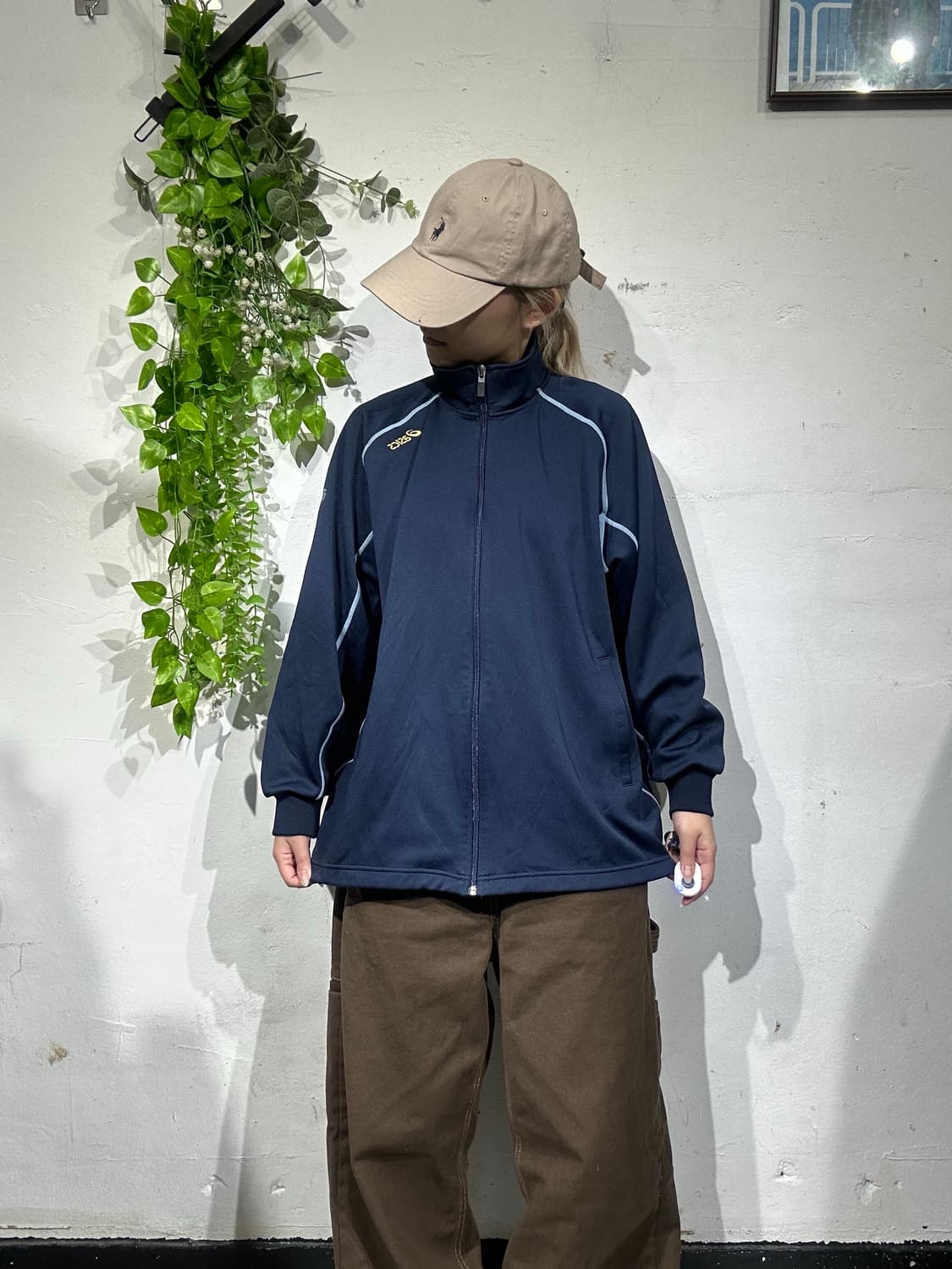 아식스 네이비 오버핏 트랙탑 져지 M 상품이미지2