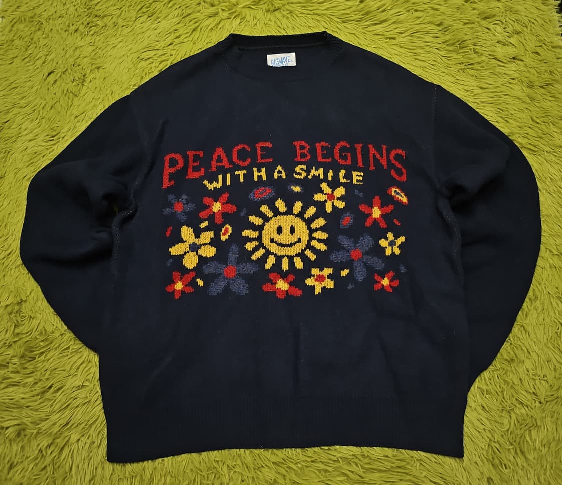 빅웨이브 자수 니트 XL 상품이미지1