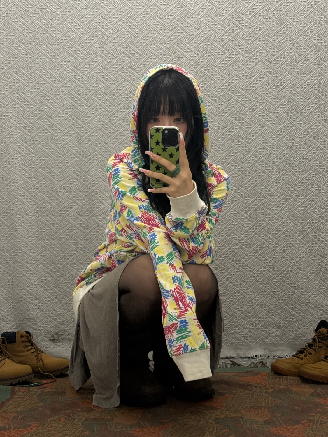 아디다스 올드스쿨 펑크 키치 페인팅 스케치 오버핏 후드티 K0314 상품이미지2