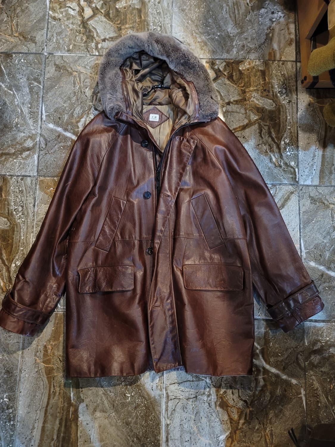 90's~ 아카이브 cp컴퍼니 소가죽자켓  상품이미지1