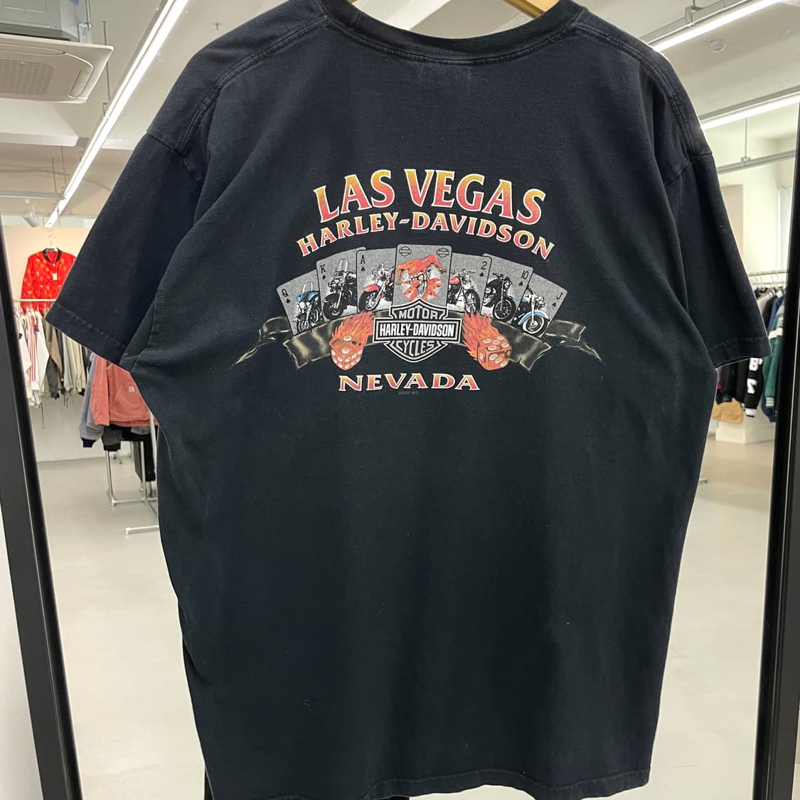 할리데이비슨 00s 이글 트럼프카드 빈티지 페이딩 반팔 티셔츠 상품이미지6