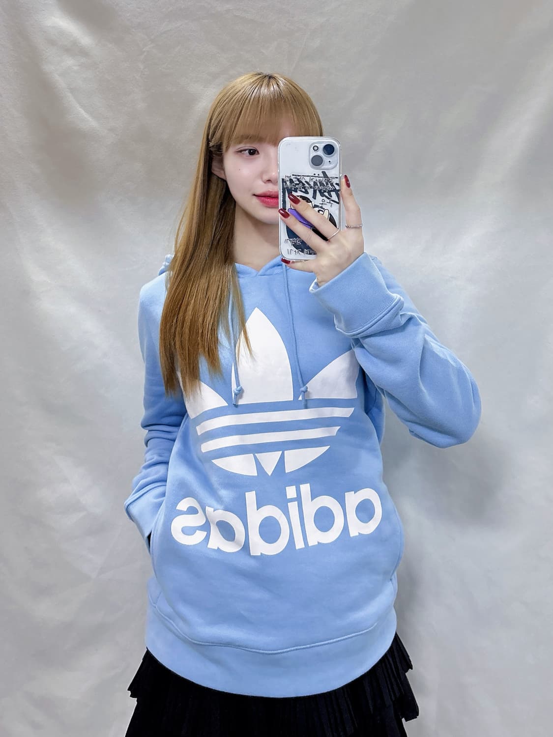 아디다스 빅로고 베이비블루 후드  상품이미지1