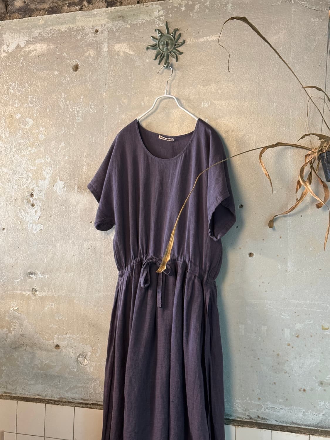 F) ISSEY MIYAKE Silk Cotton Gather Dress 상품이미지1