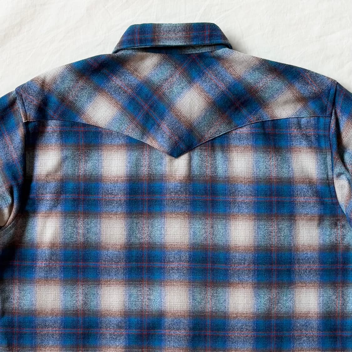 (L) 70s USA Pendleton 타탄체크 울 웨스턴 셔츠 상품이미지8