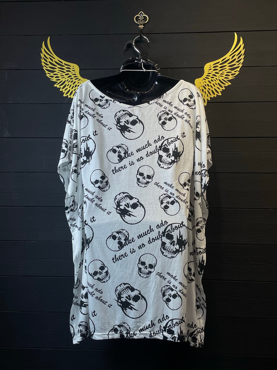 DIALLE LAISEN 펑크 스컬 해골 패턴 루즈핏 반팔탑 상품이미지4