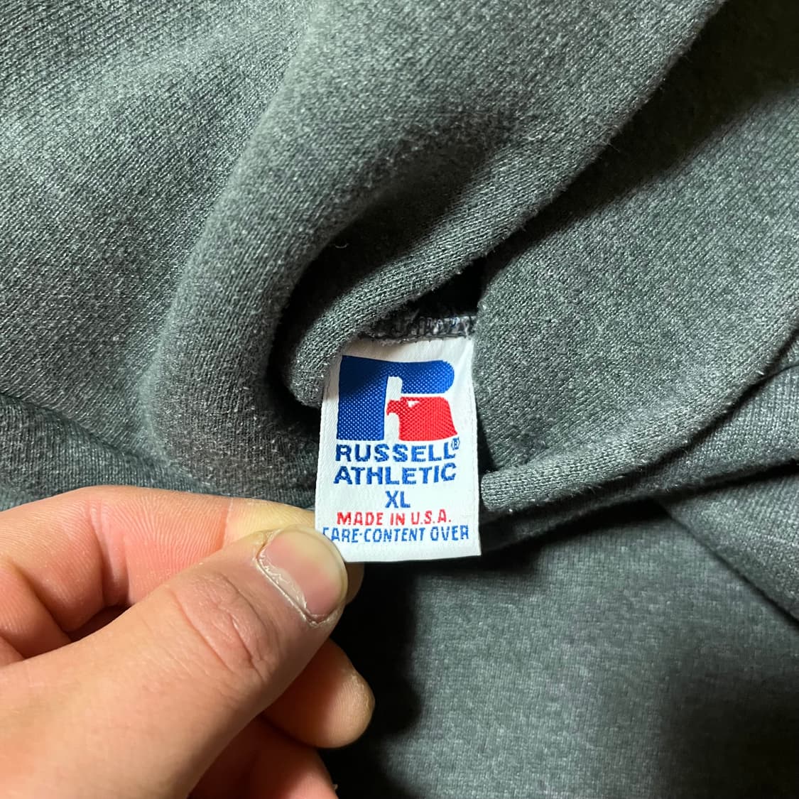 [XL] 90s USA 빈티지 러셀 후드 다그 그레이 상품이미지3