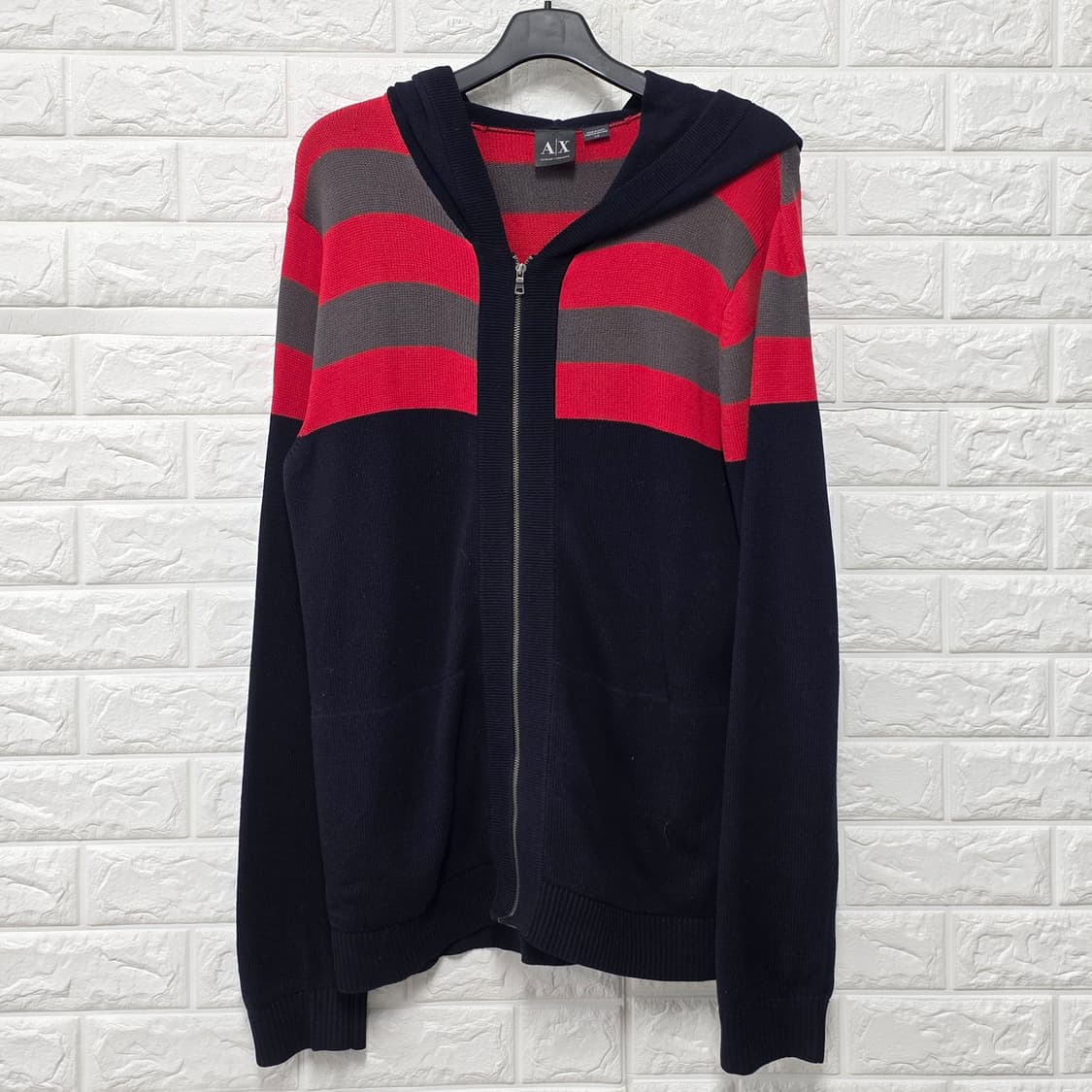 아르마니 알마니 스트라이프 후드 집업 L 상품이미지1