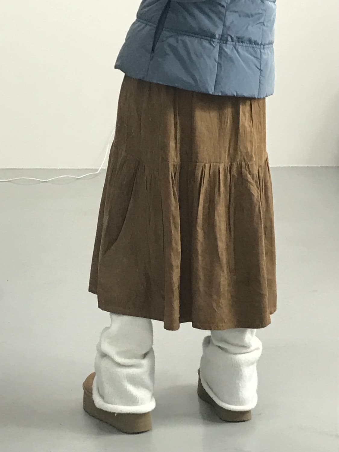  Jpn Brown Suede Midi Skirts 상품이미지2