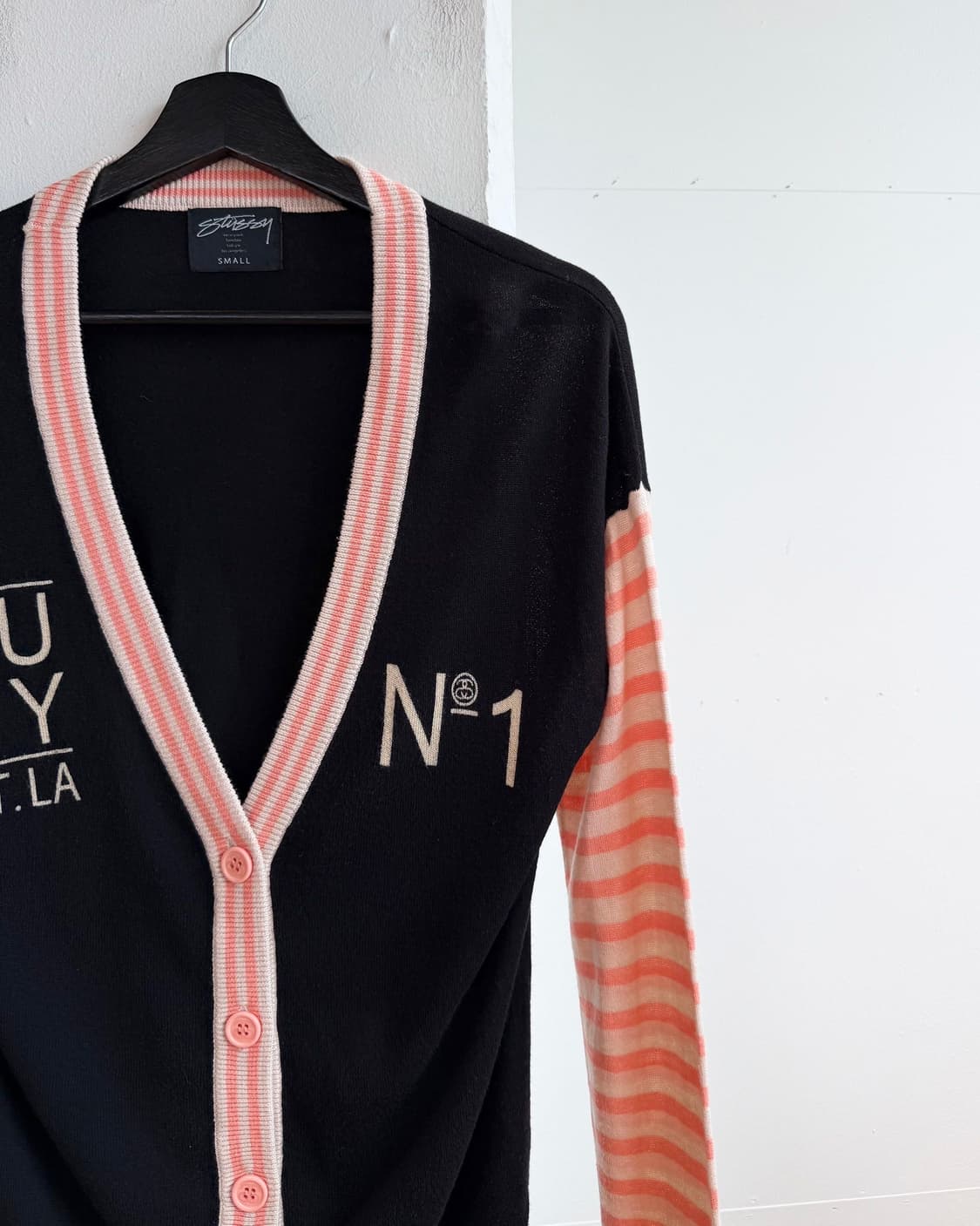 스투시 블랙 스트라이프 가디건  상품이미지5