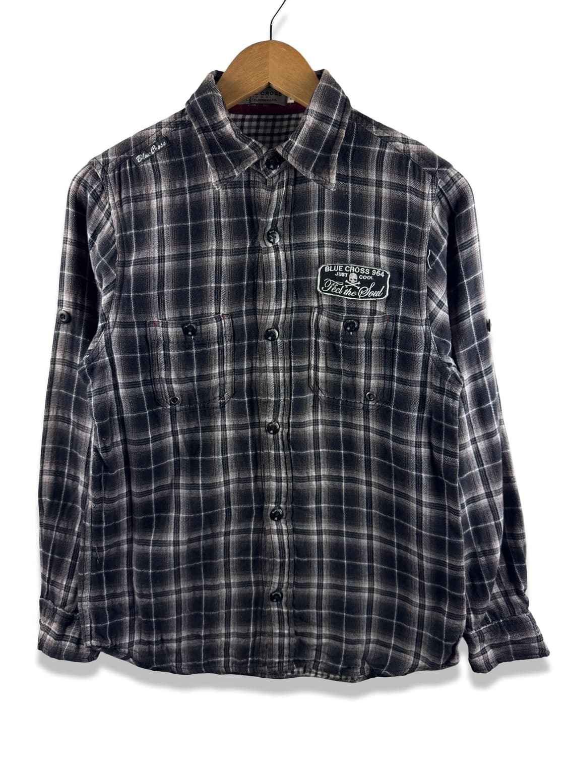 JPN 스컬패치 체크 셔츠2698 상품이미지1